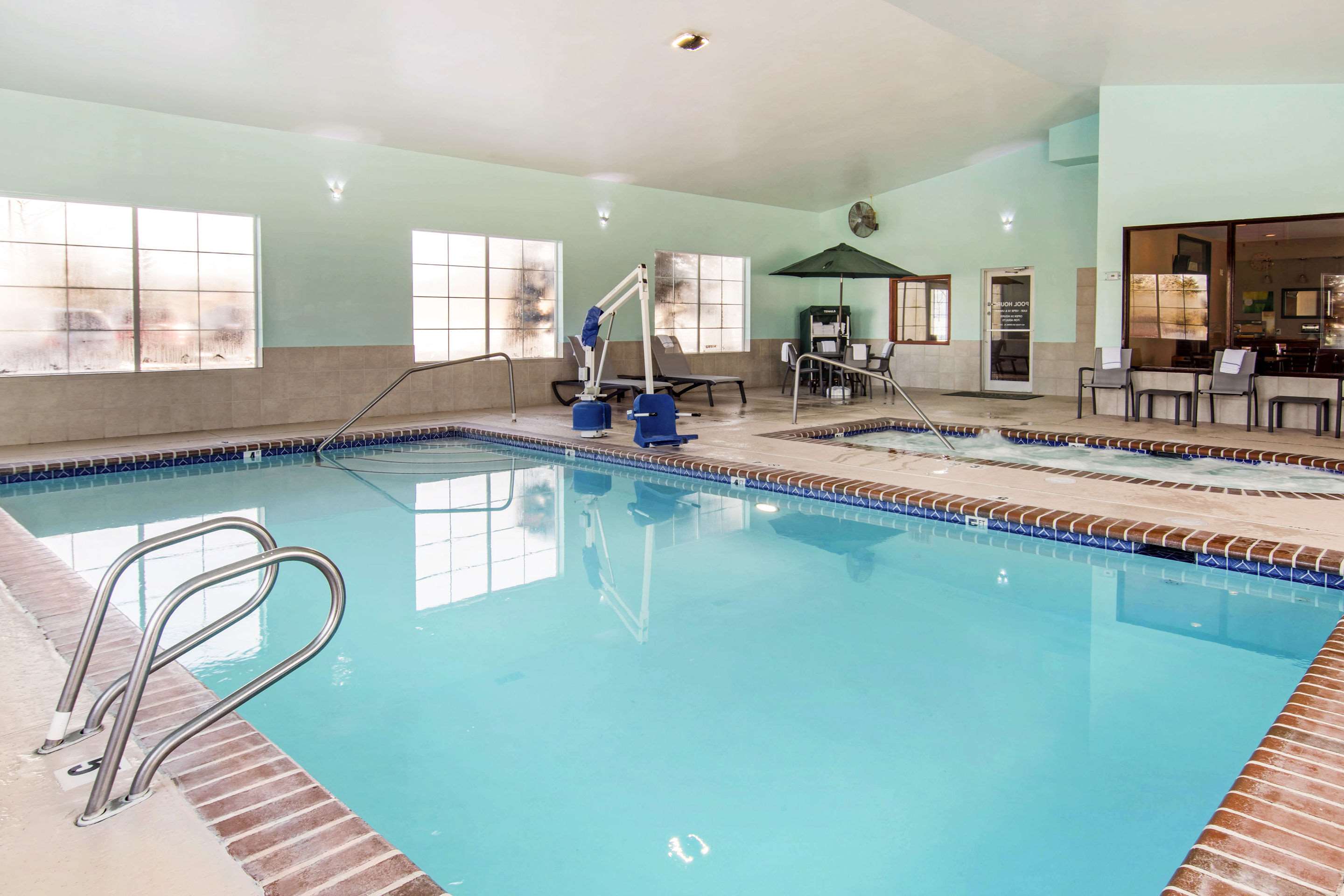 Indoor pool with hot tub