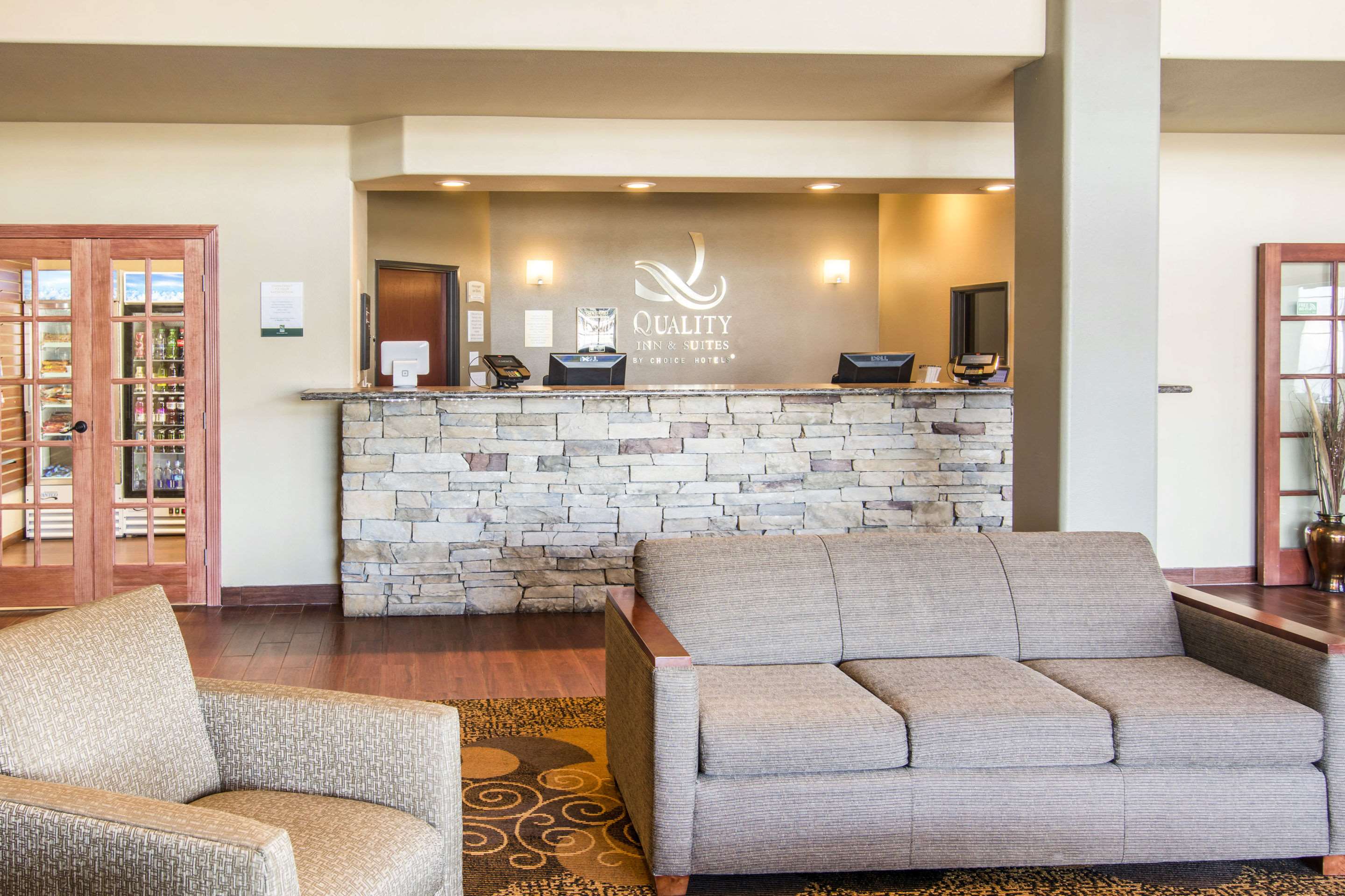Spacious lobby with sitting area