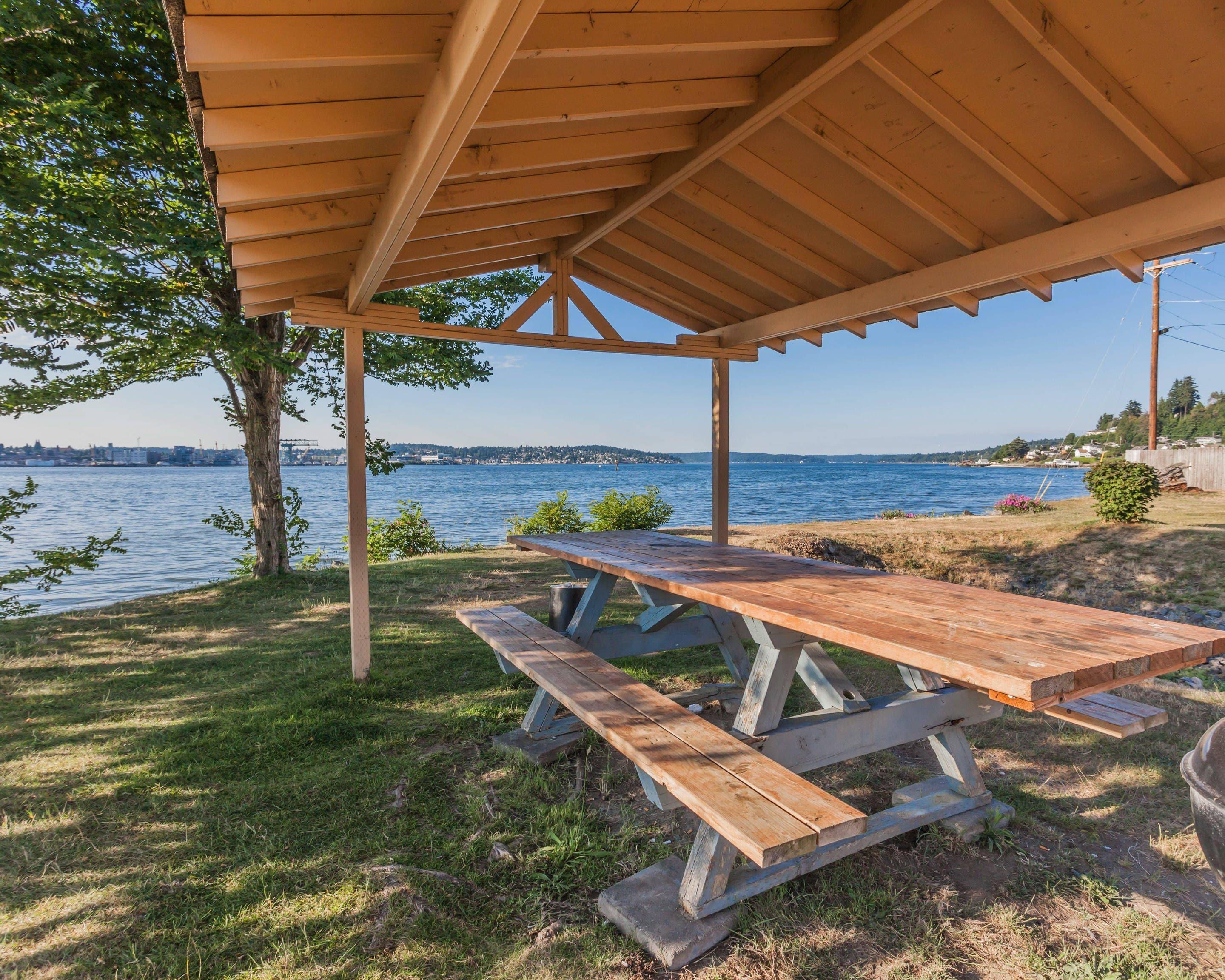 Picnic area with barbecue grills