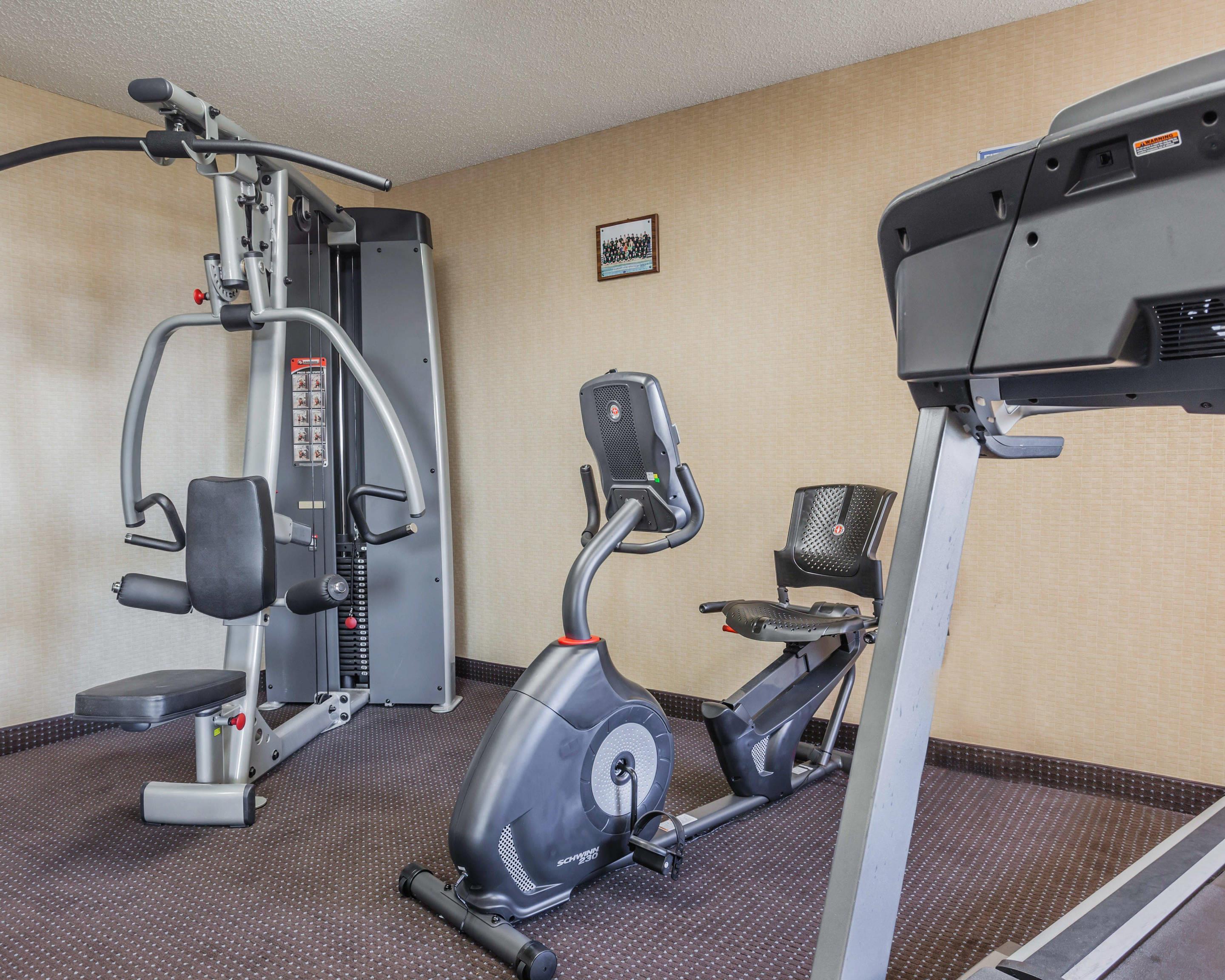Fitness center with cardio equipment and weights