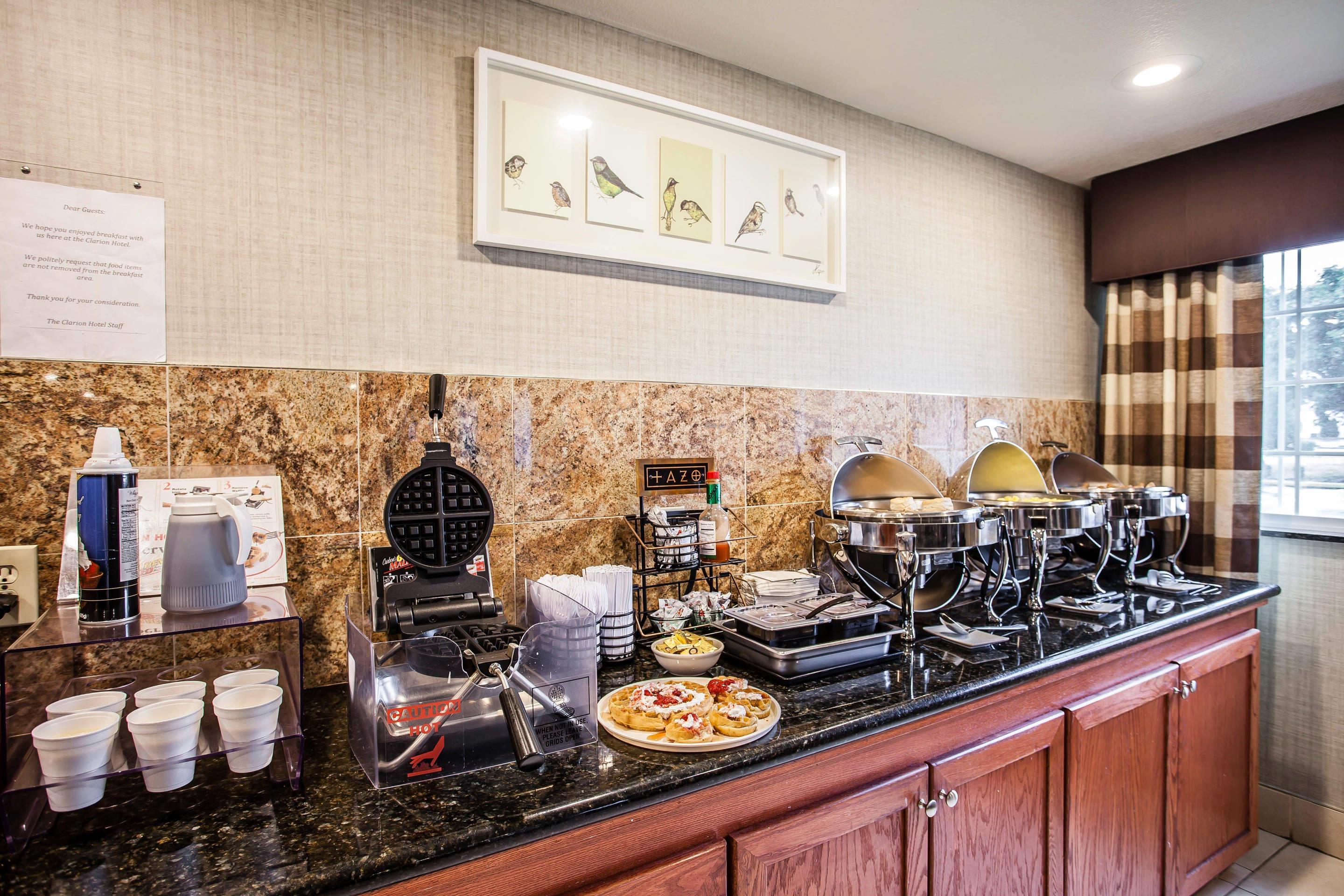Free hot breakfast buffet