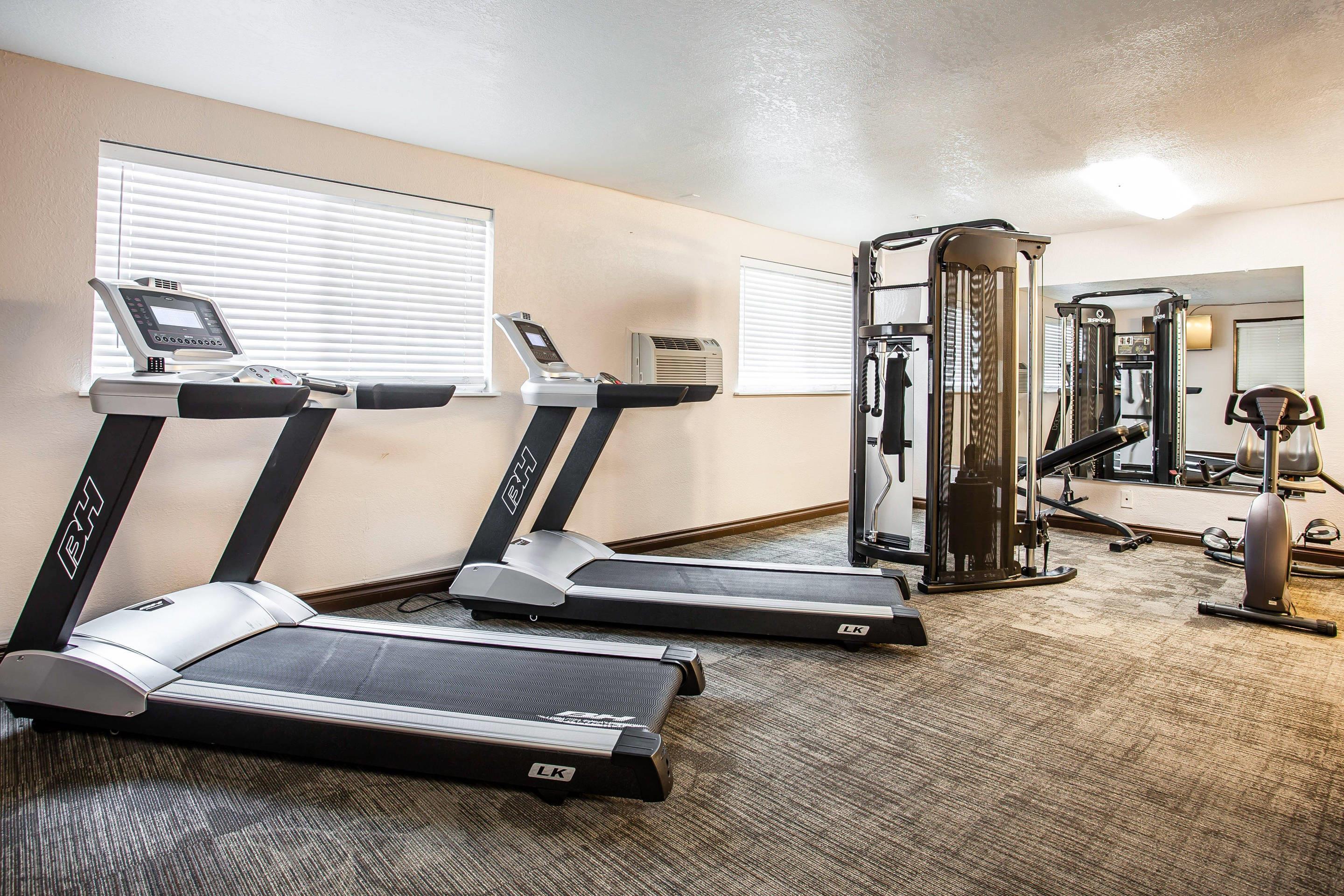 Fitness center with cardio equipment and weights