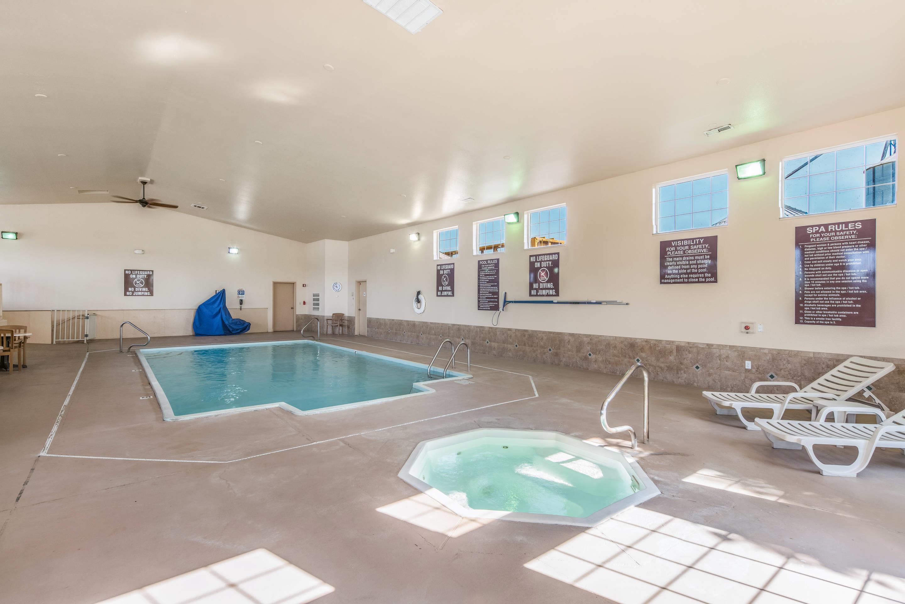 Indoor pool with hot tub