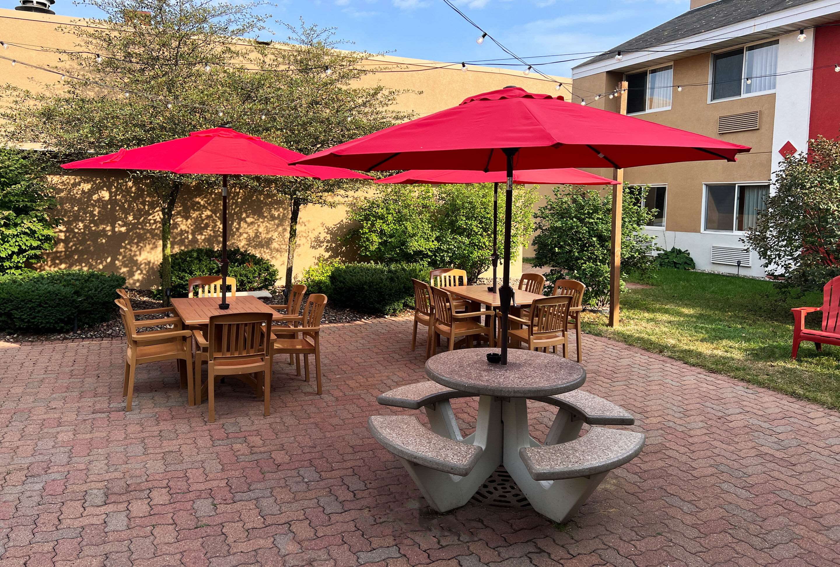 Hotel patio | Econo Lodge Rothschild