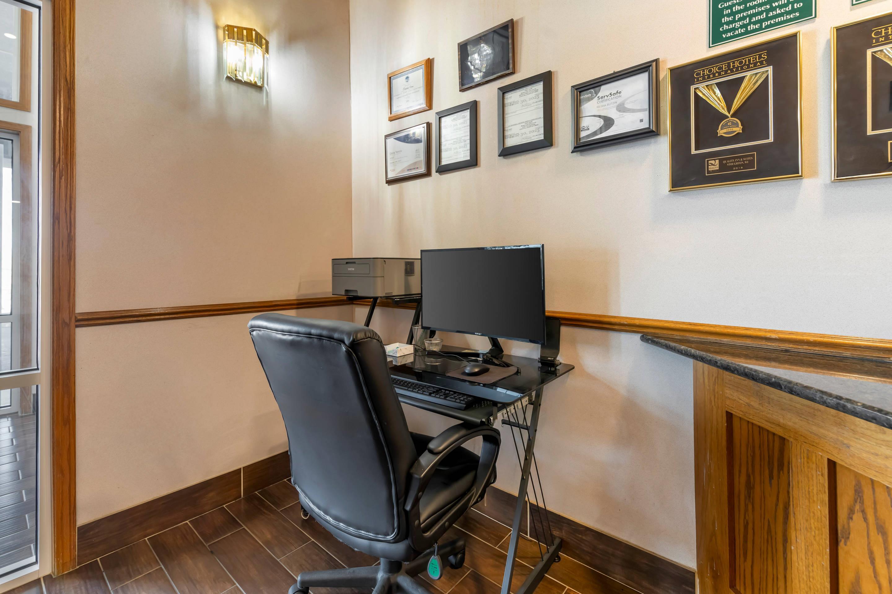 Computer in the lobby | Quality Inn & Suites Stoughton - Madison South