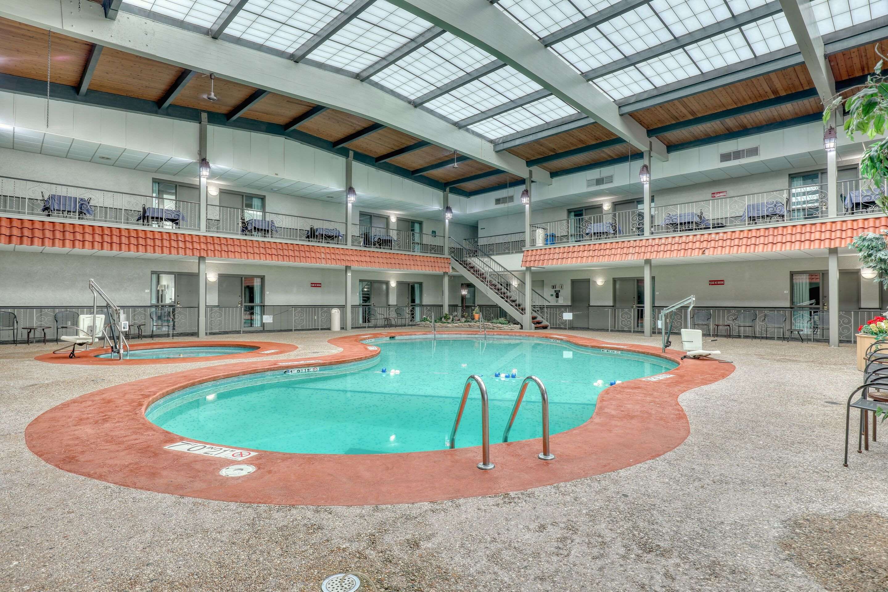 Indoor pool with hot tub