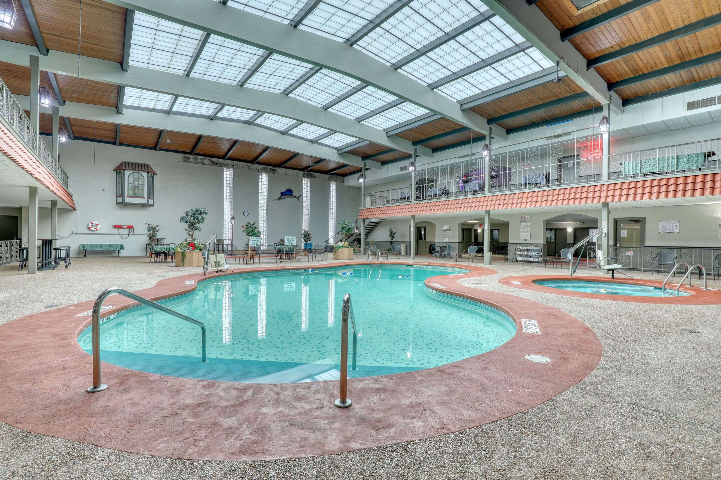 Indoor pool with hot tub