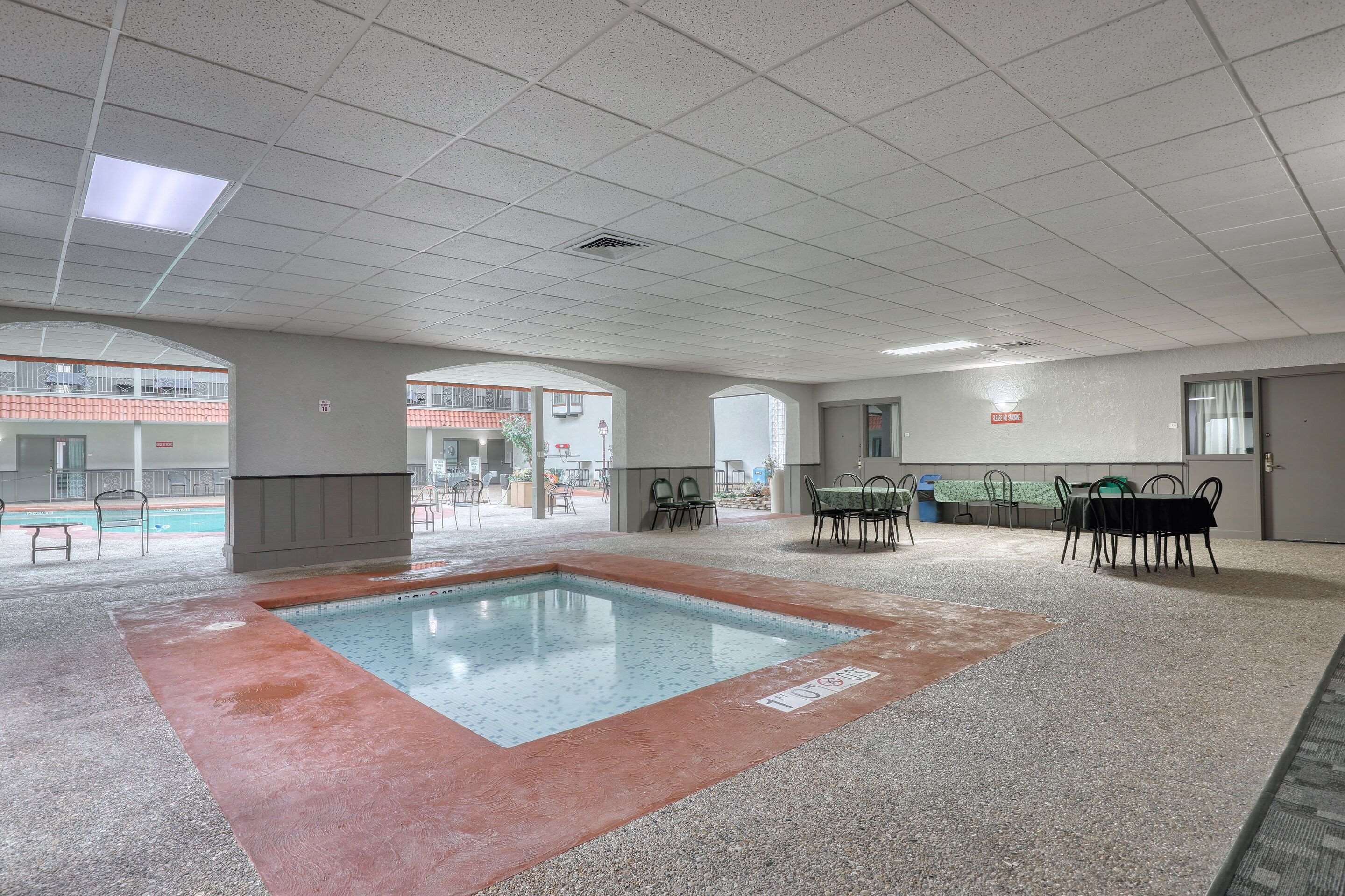 Indoor pool with hot tub