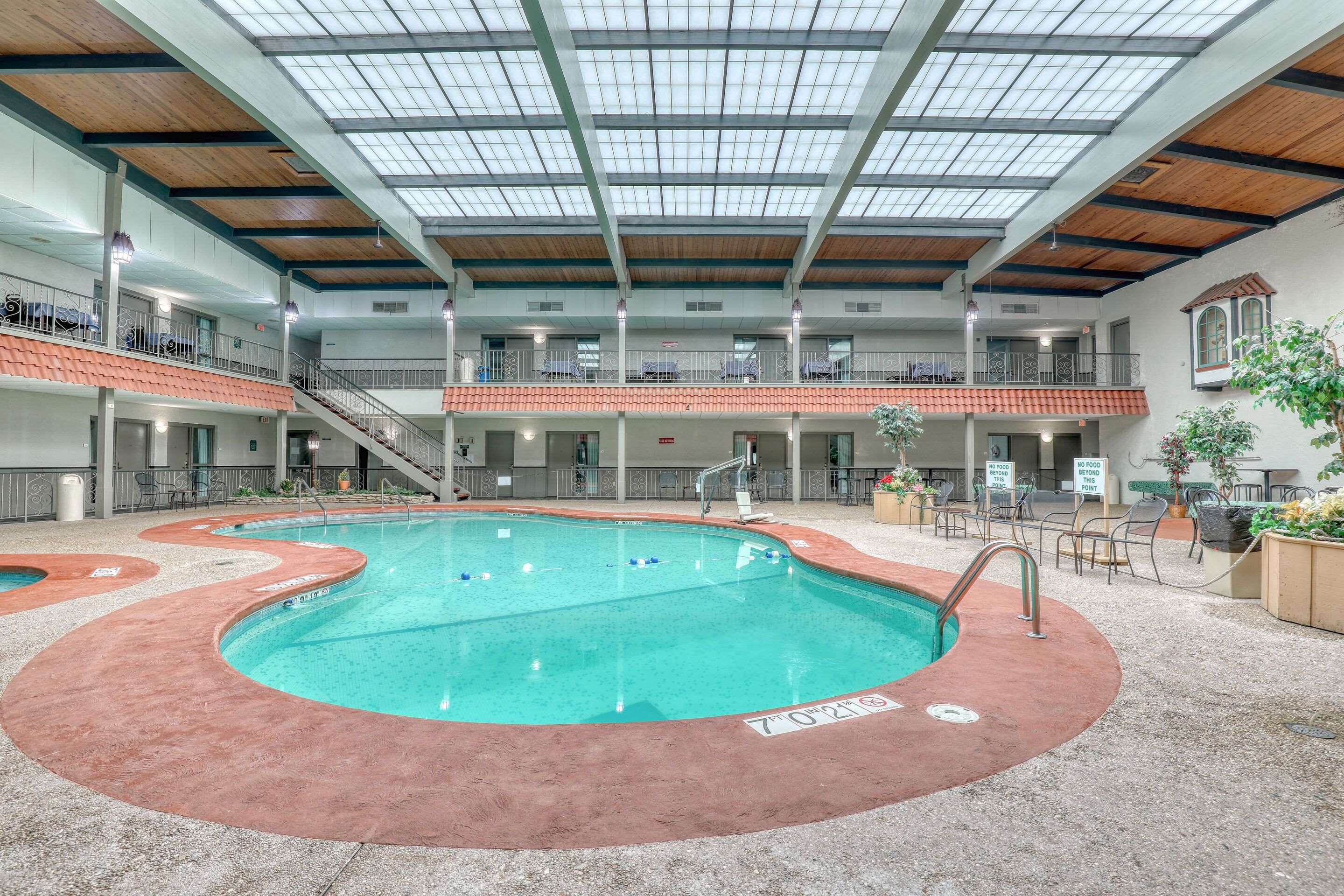 Indoor pool with hot tub