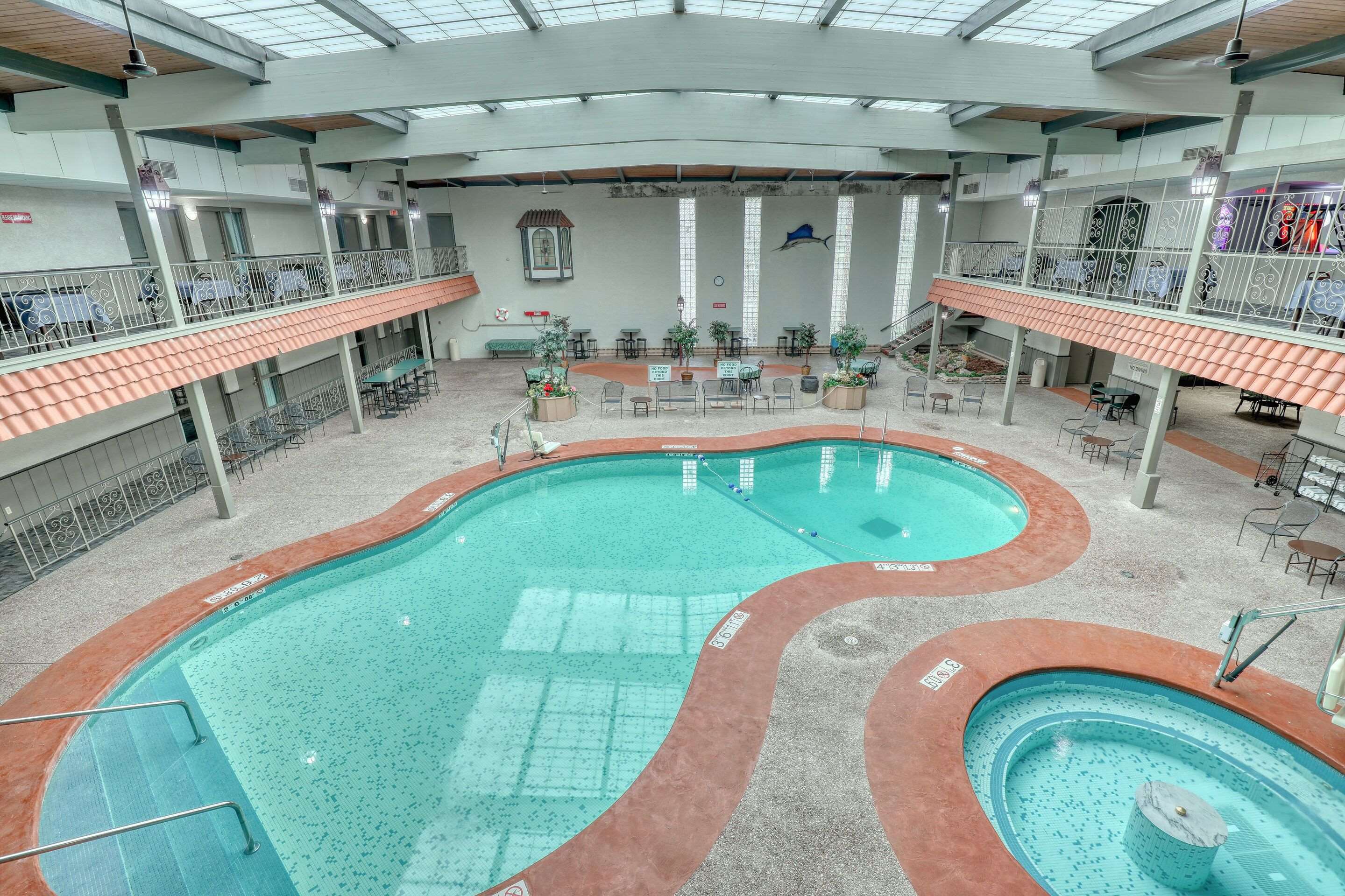 Indoor pool with hot tub