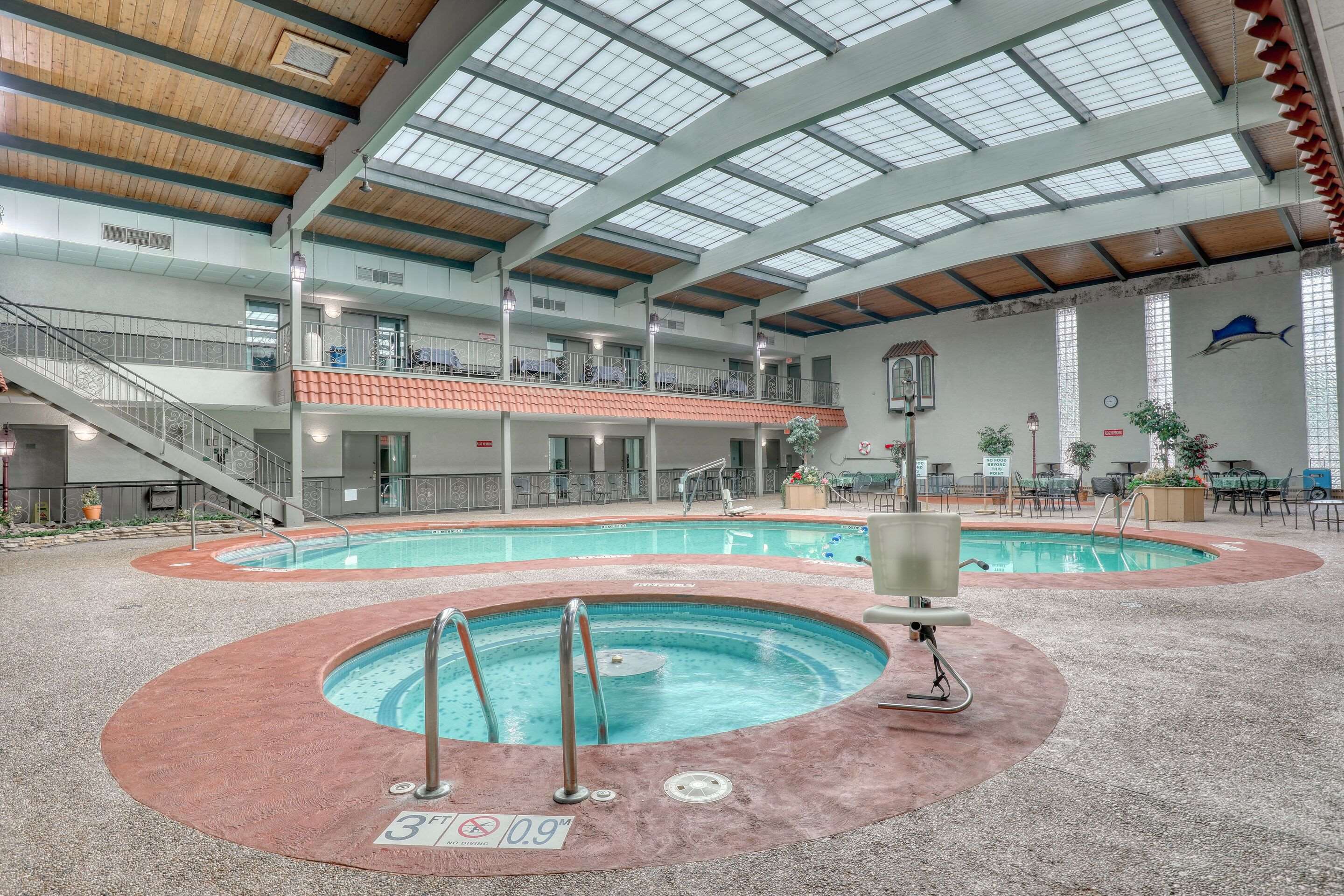 Indoor pool with hot tub