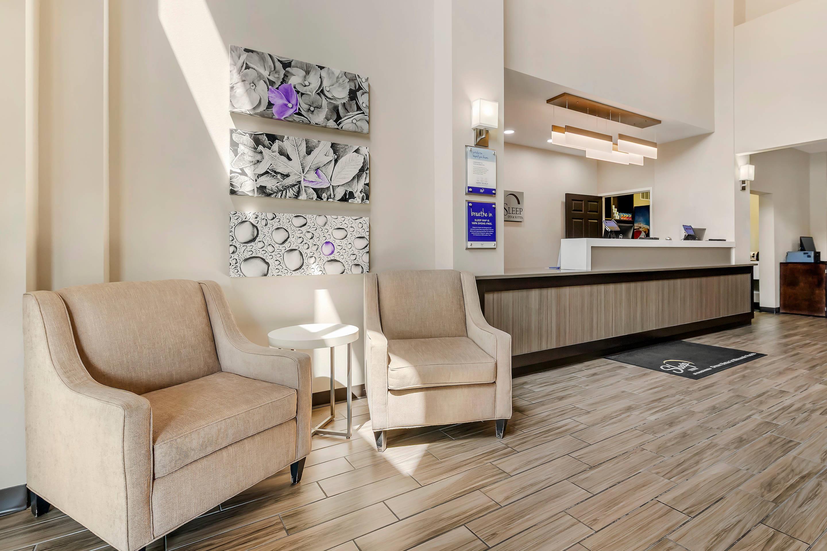 Spacious lobby with sitting area