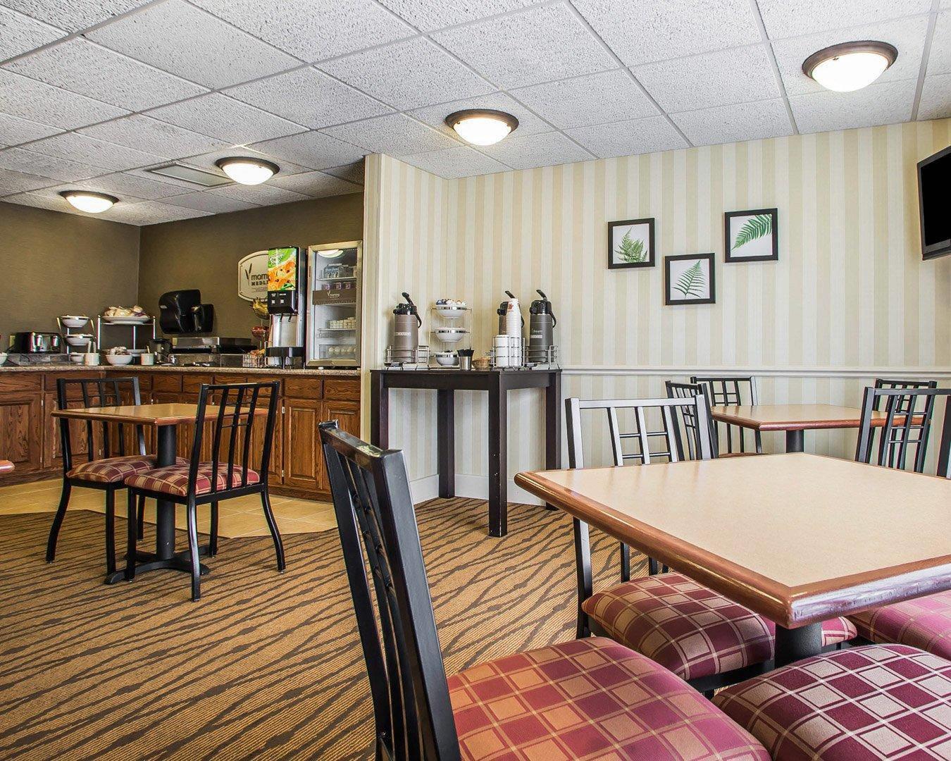 Enjoy breakfast in this seating area
