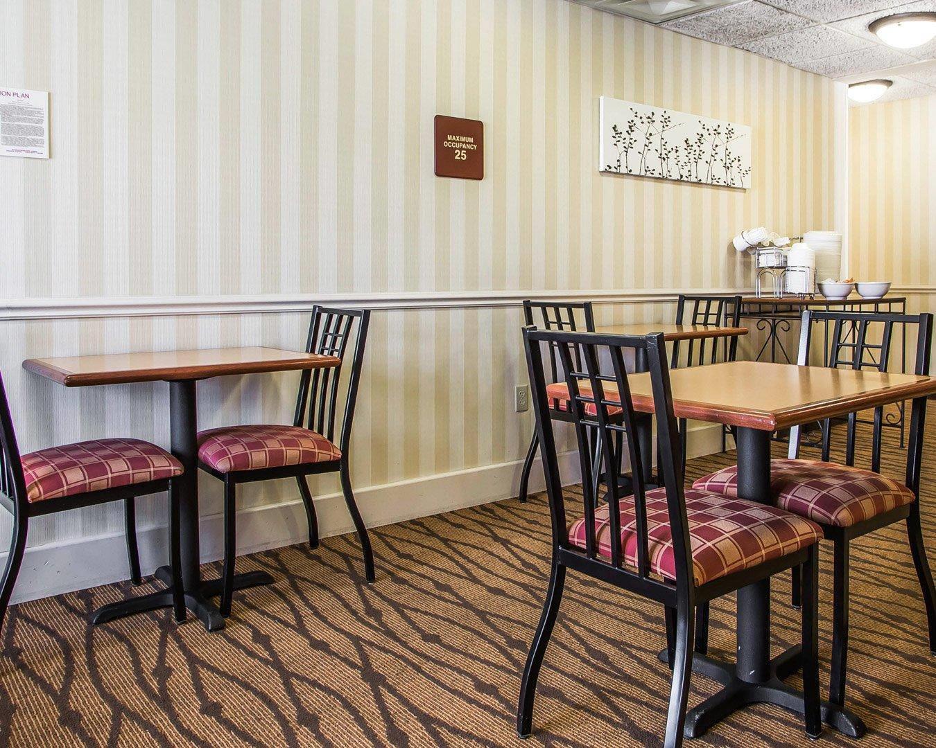 Enjoy breakfast in this seating area