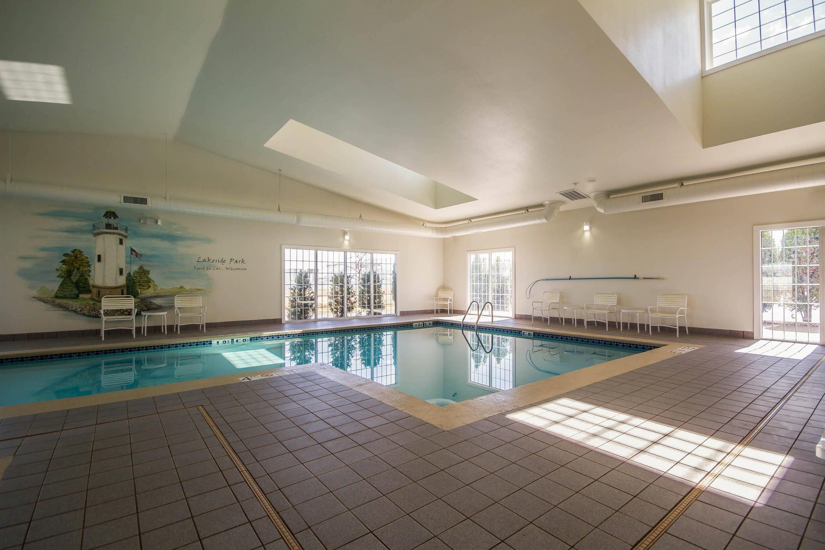 Indoor pool with hot tub