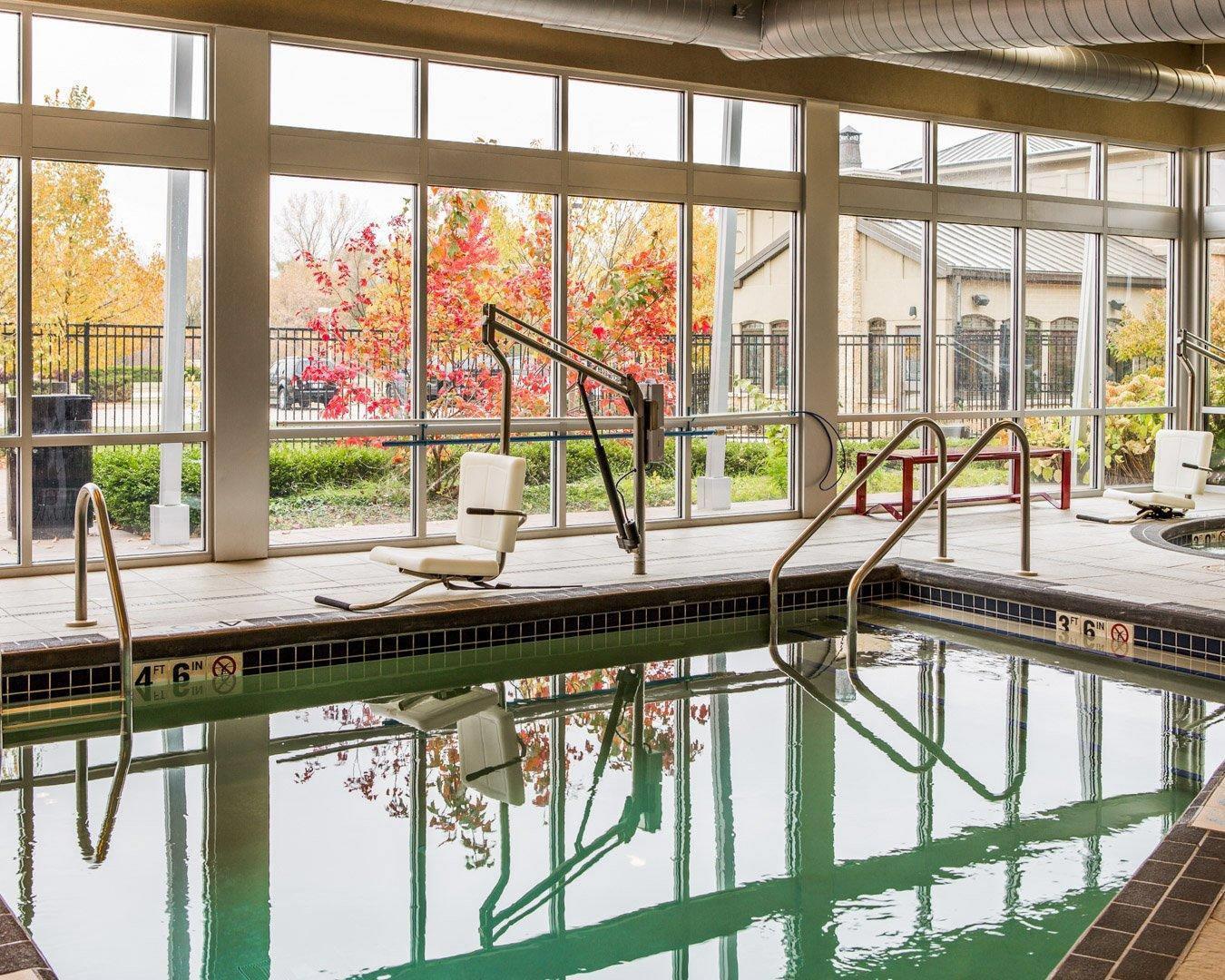 The Refresh area offers a resort-style pool and spa | Cambria Hotel Appleton