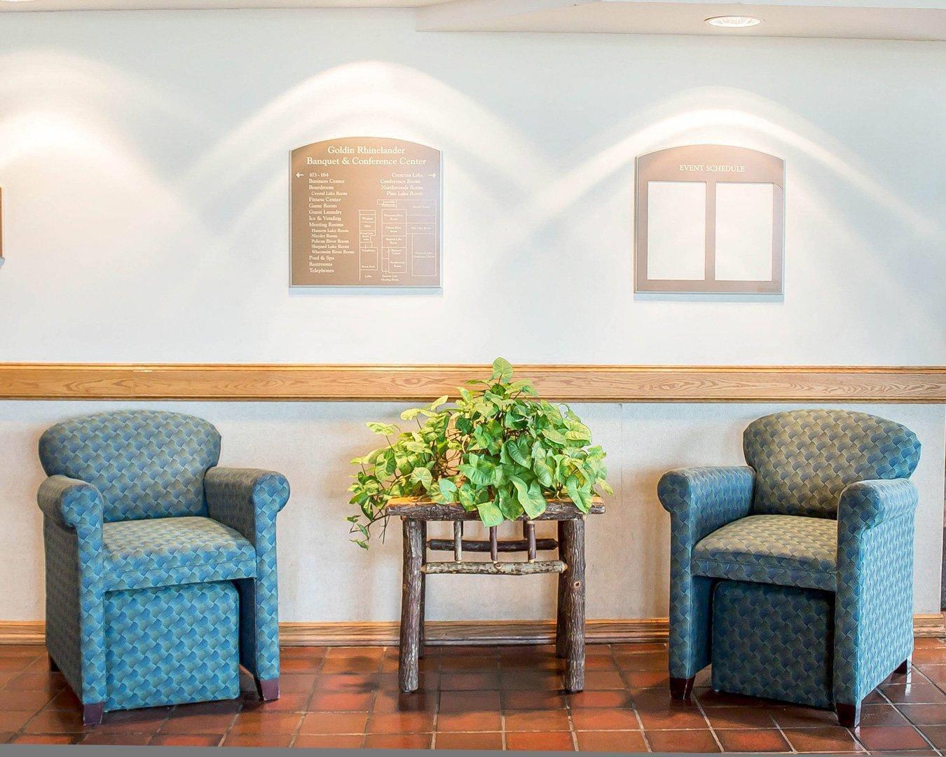 Spacious lobby with sitting area