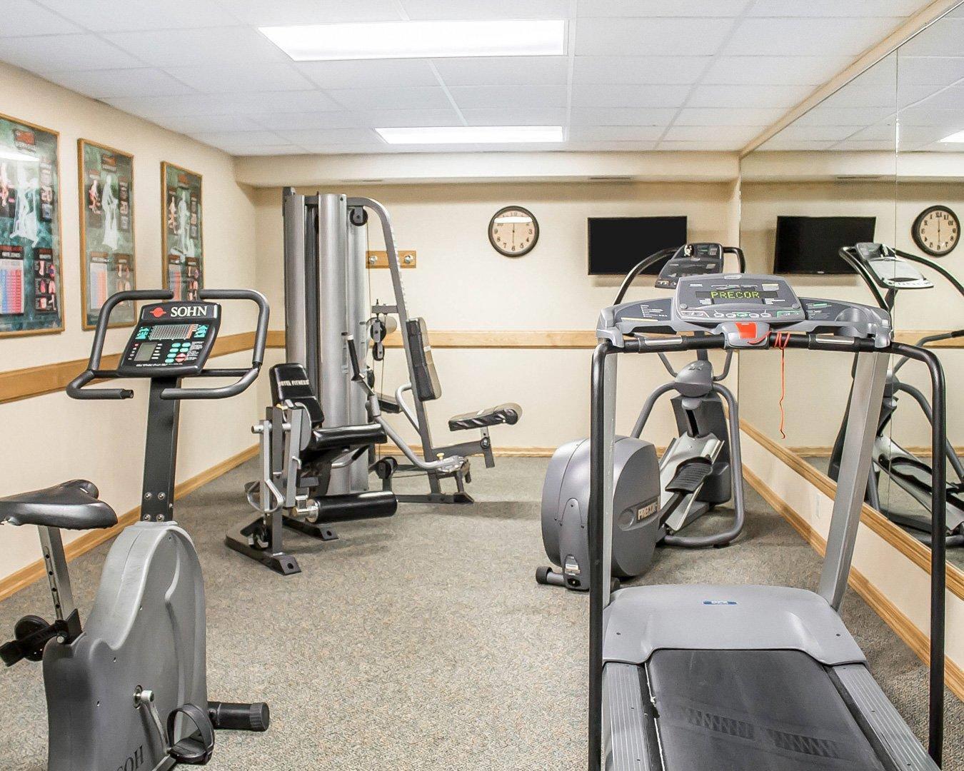 Fitness center with television