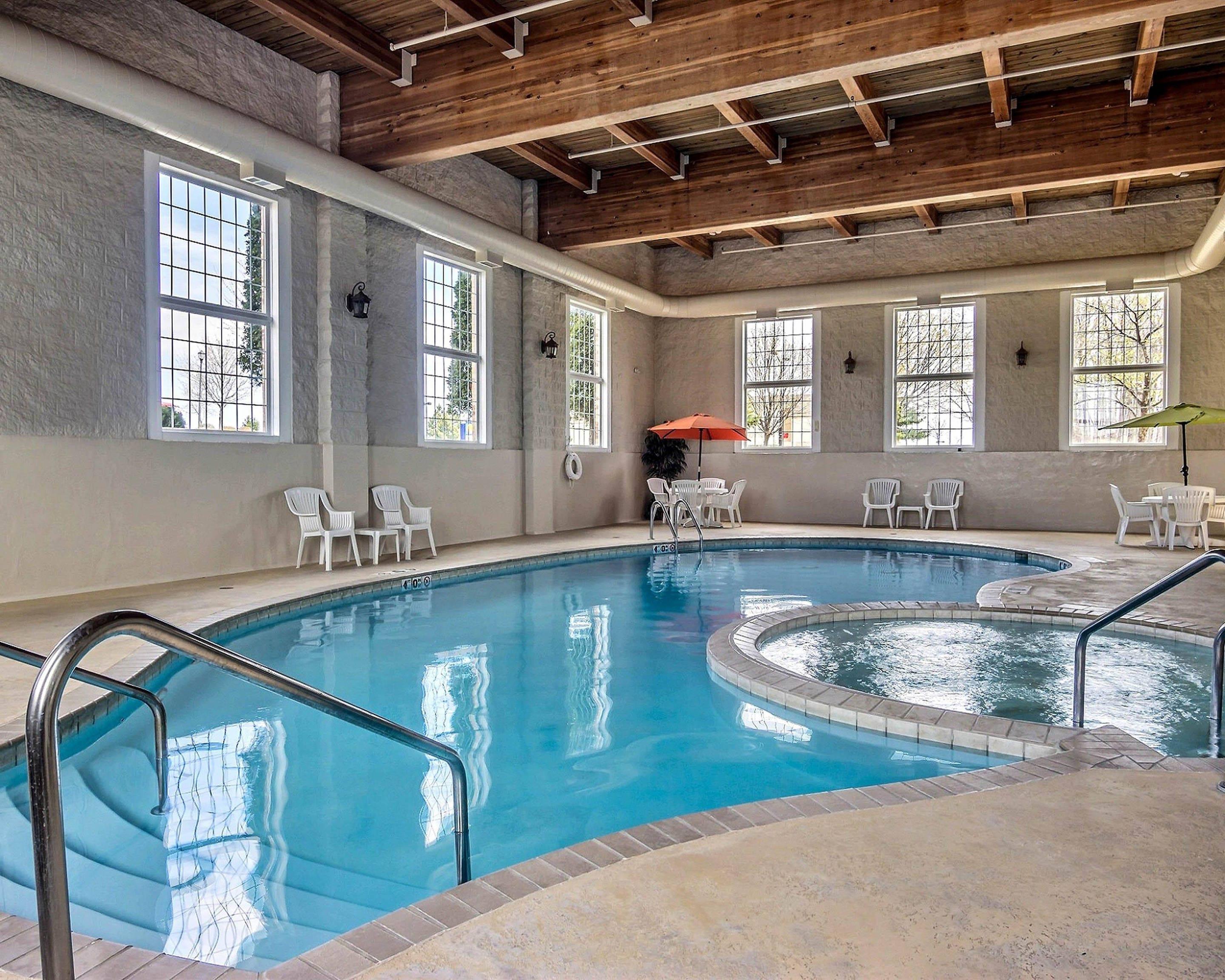Indoor pool with hot tub