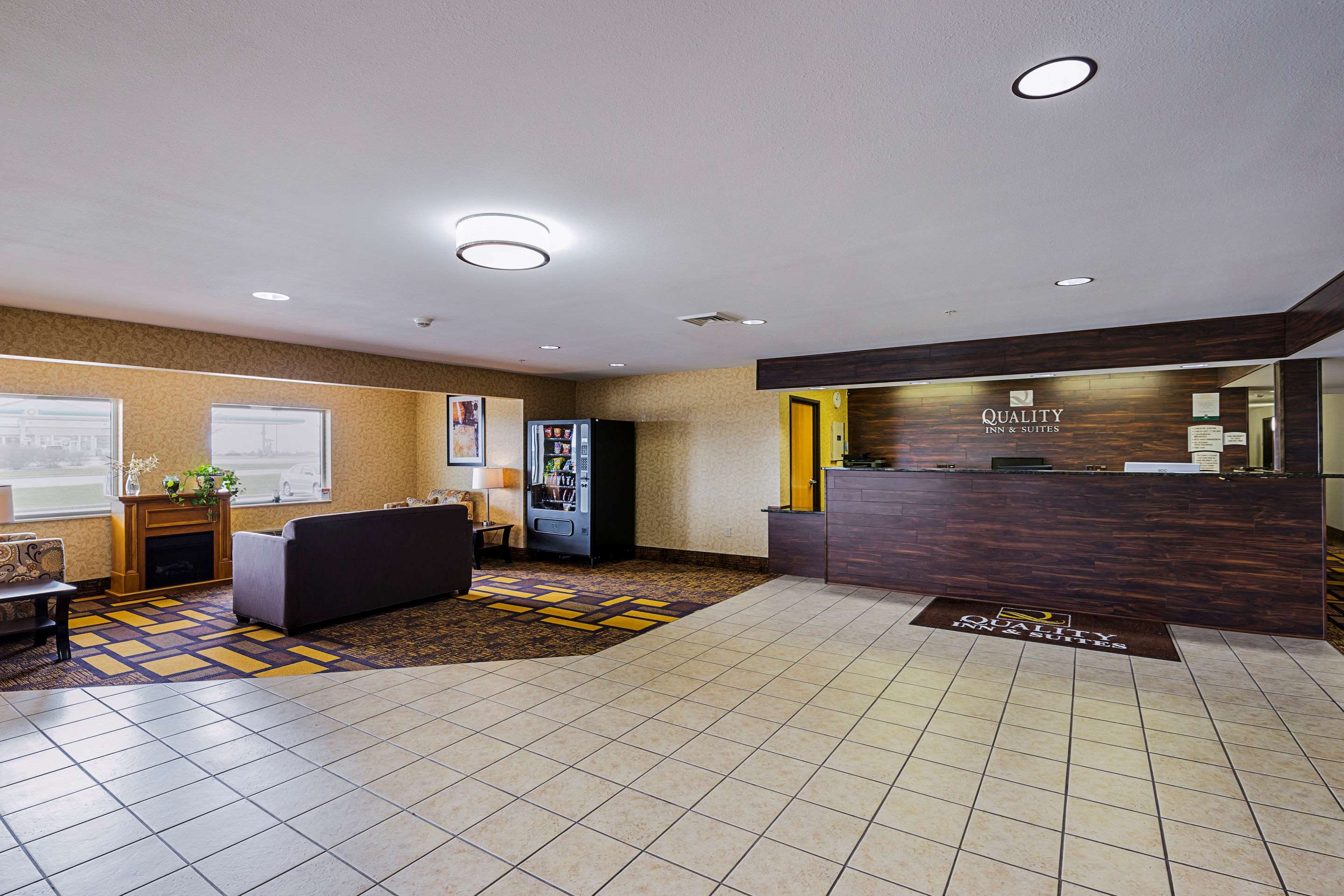 Spacious lobby with sitting area