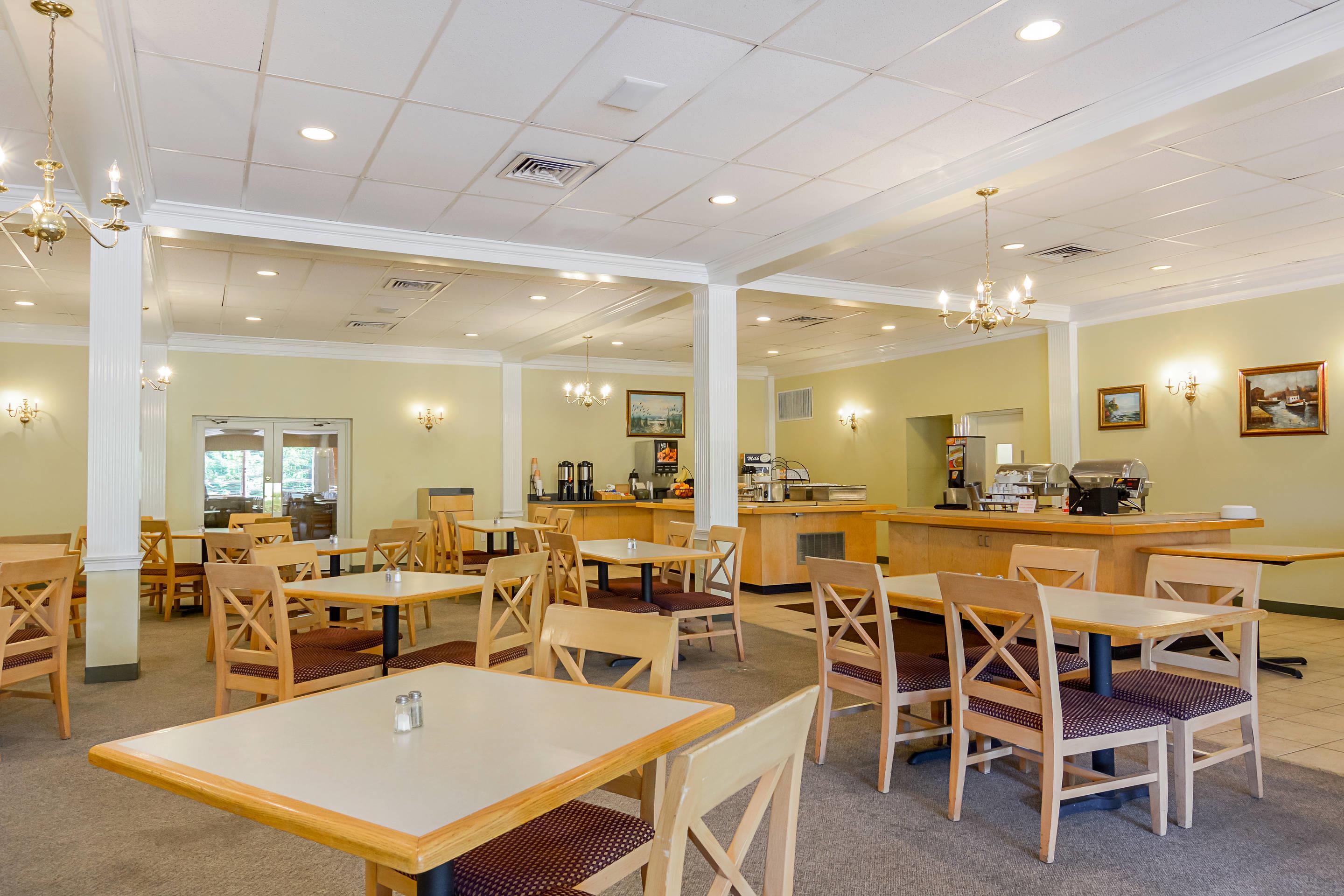Enjoy breakfast in this seating area