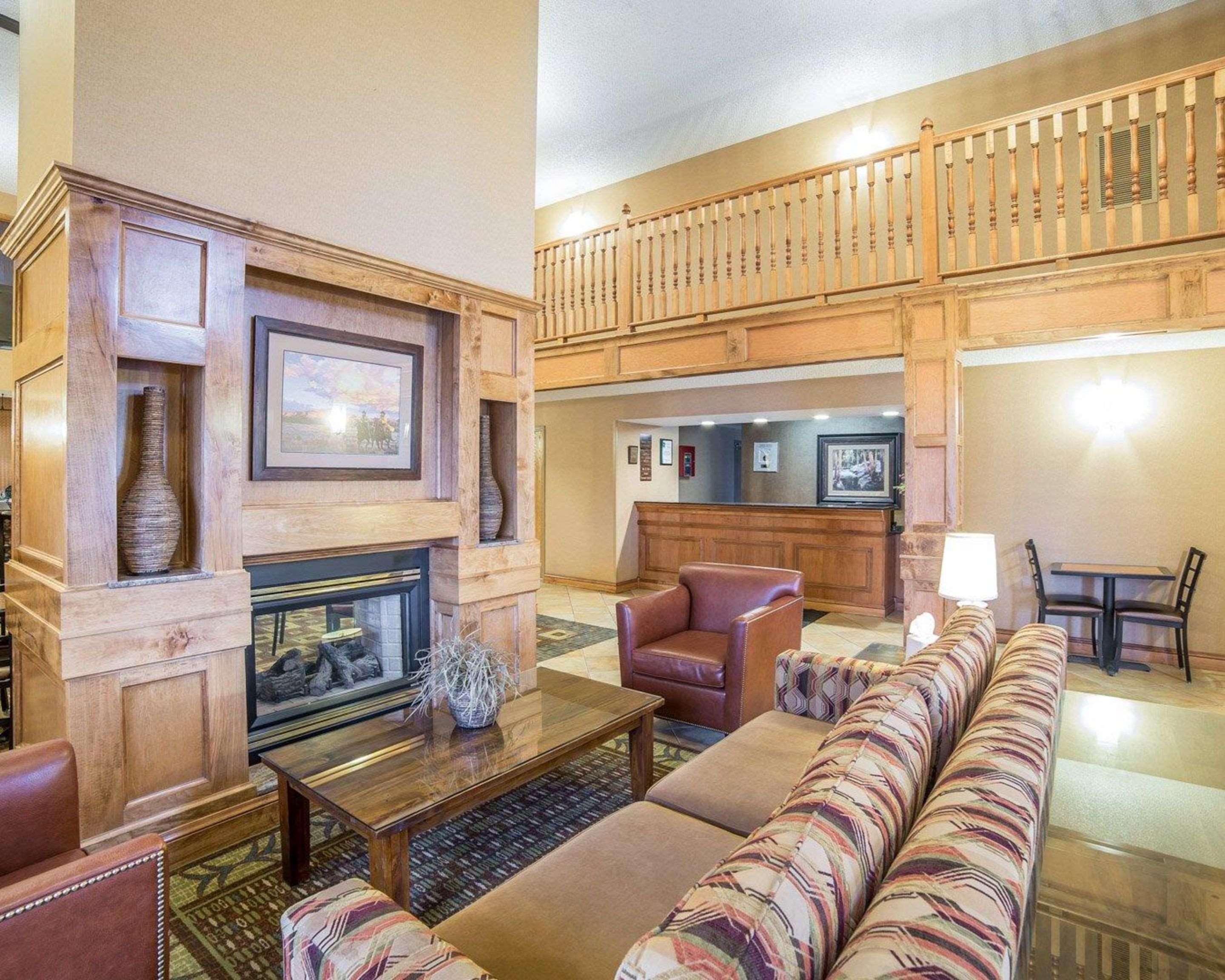 Lobby with fireplace | Quality Inn & Suites Casper near Event Center