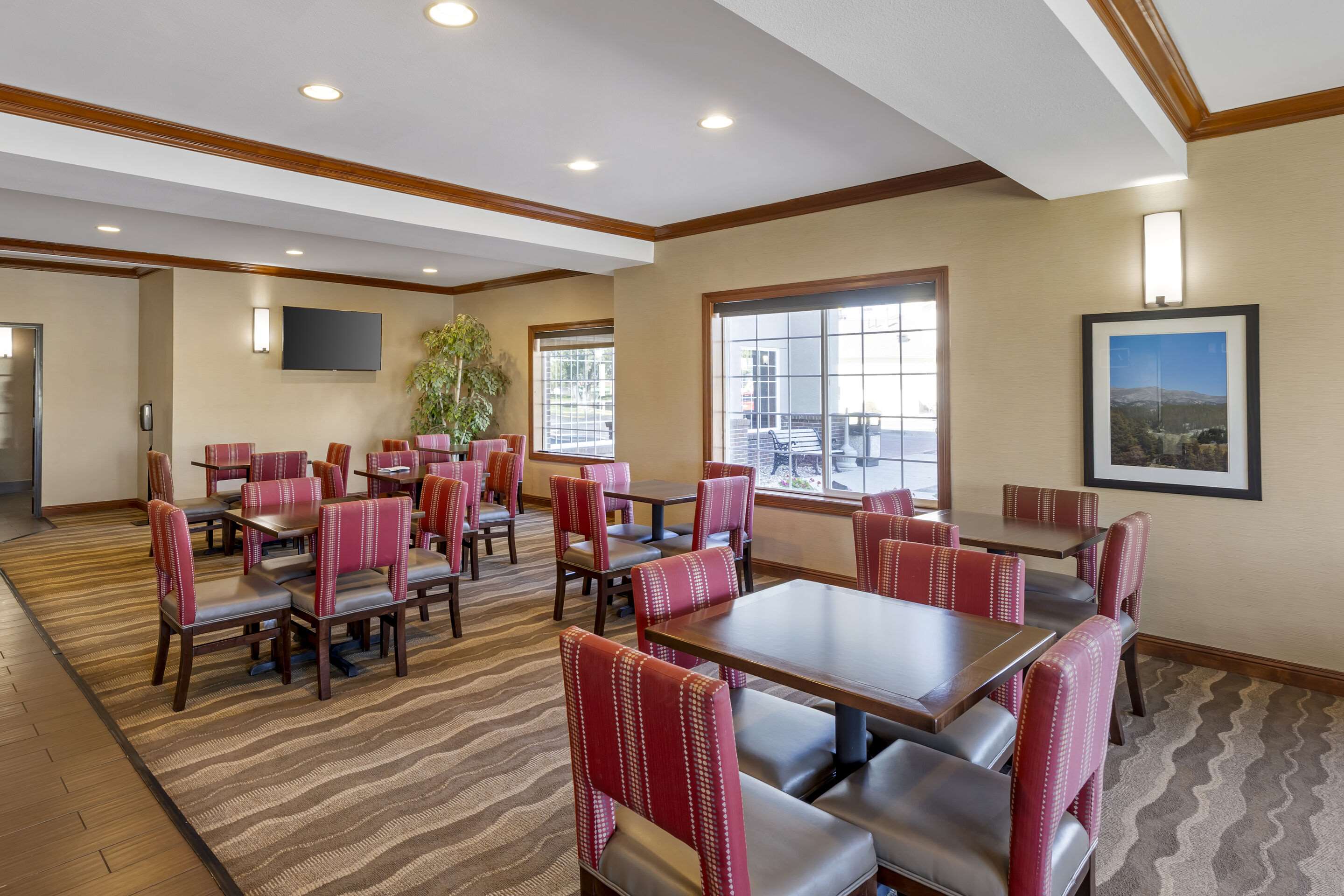 Enjoy breakfast in this seating area