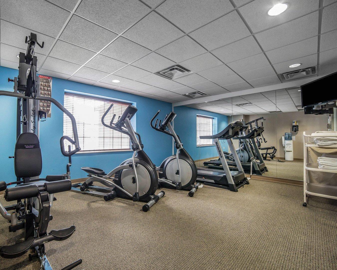 Fitness center with cardio equipment | MainStay Suites Casper