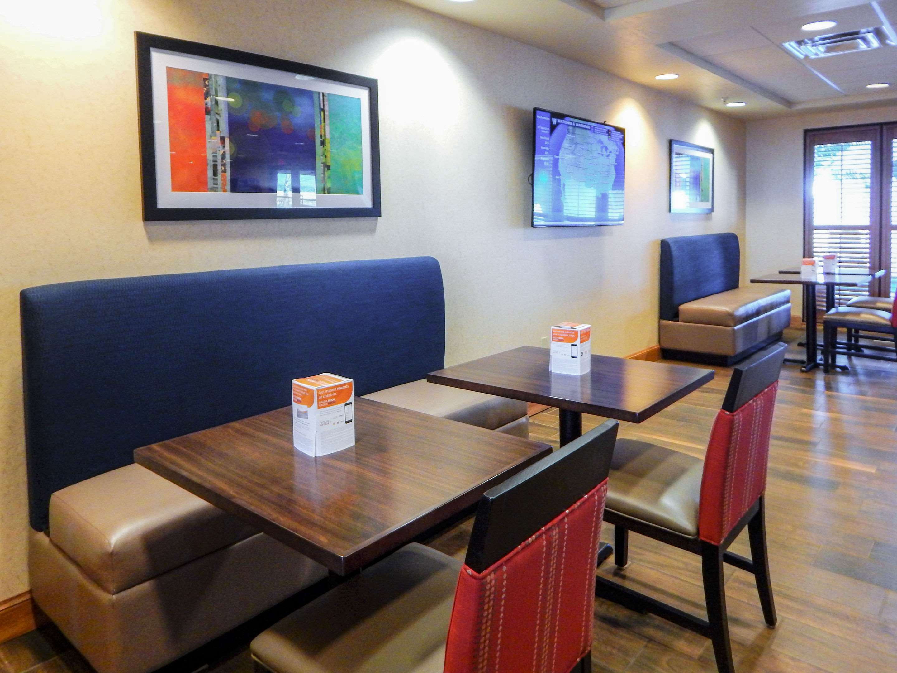 Enjoy breakfast in this seating area