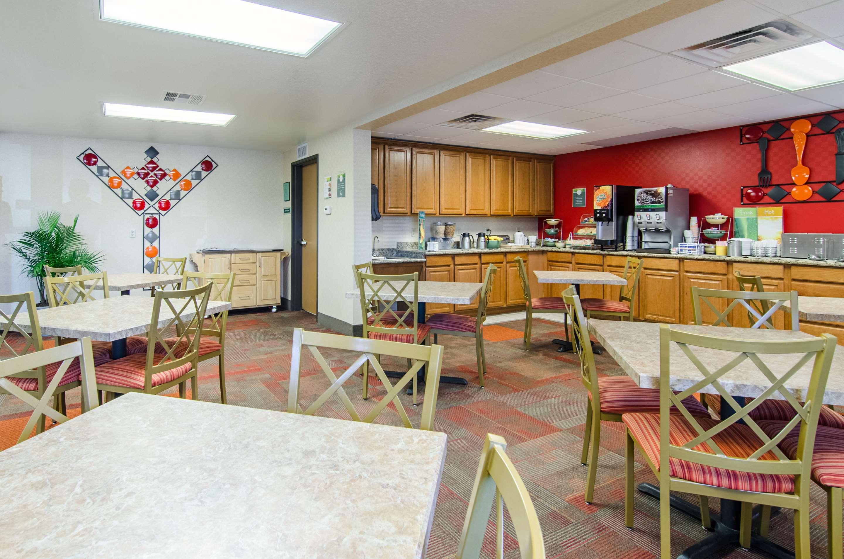 Enjoy breakfast in this seating area