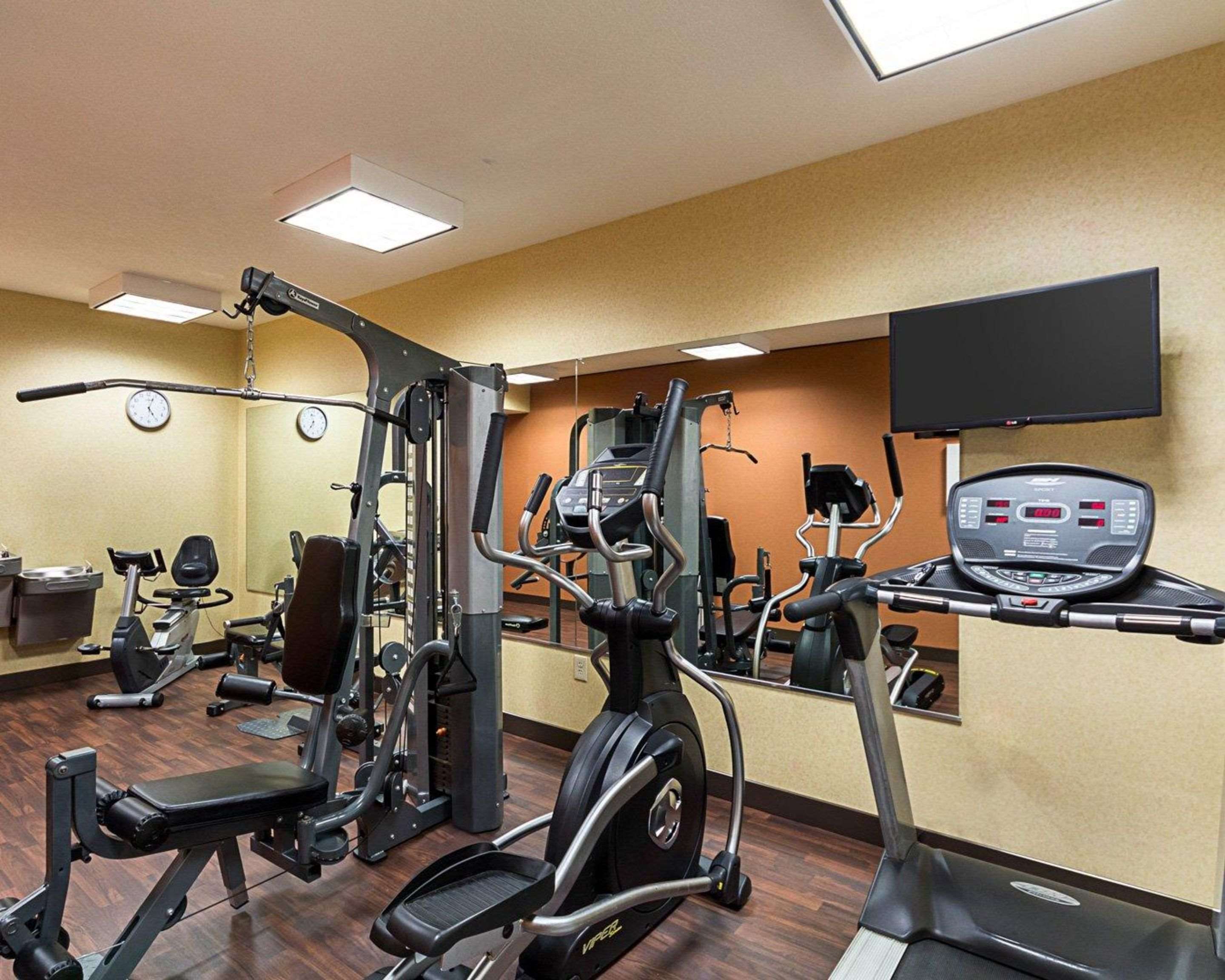 Fitness center with television