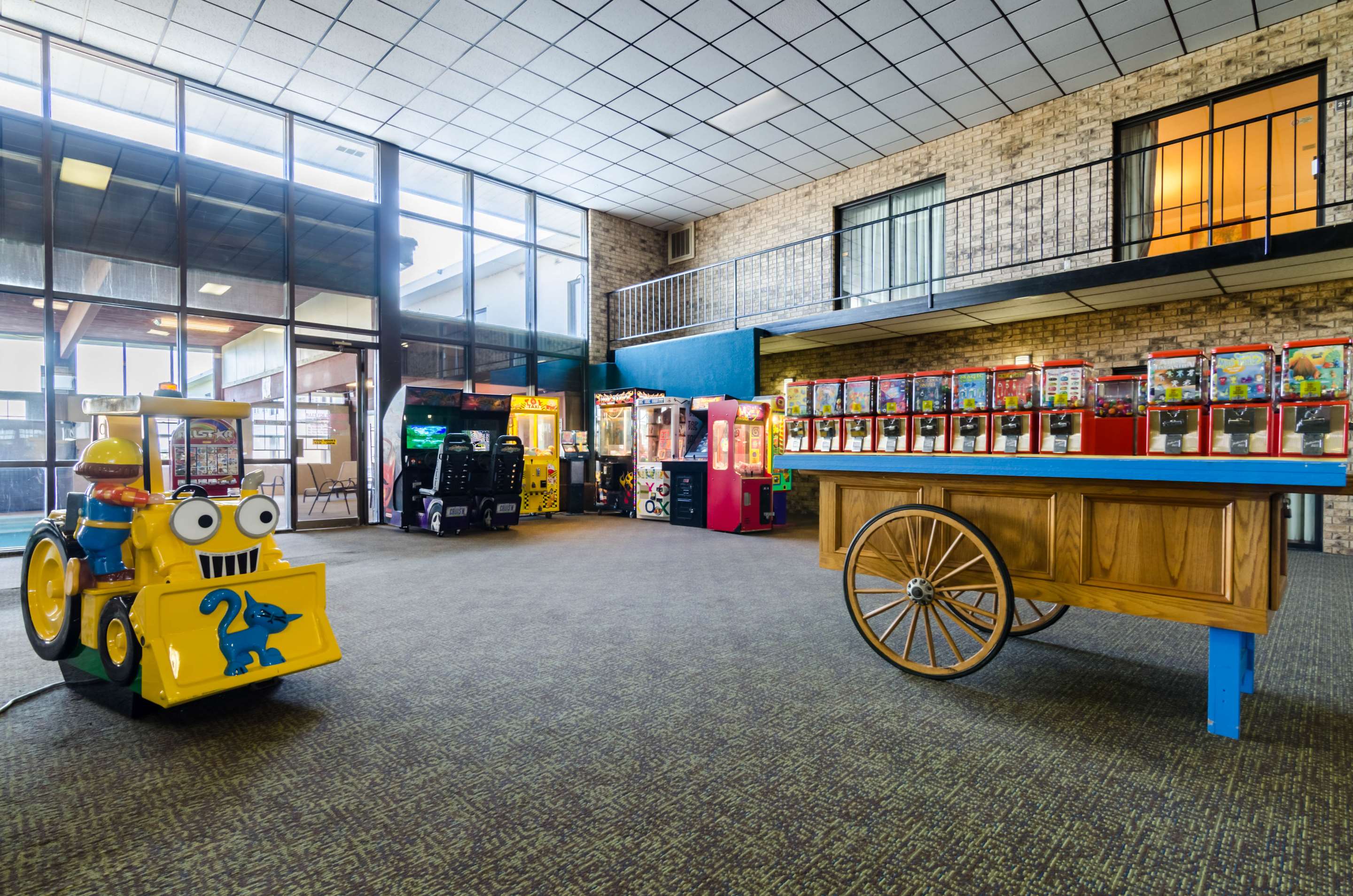 Arcade games in the courtyard