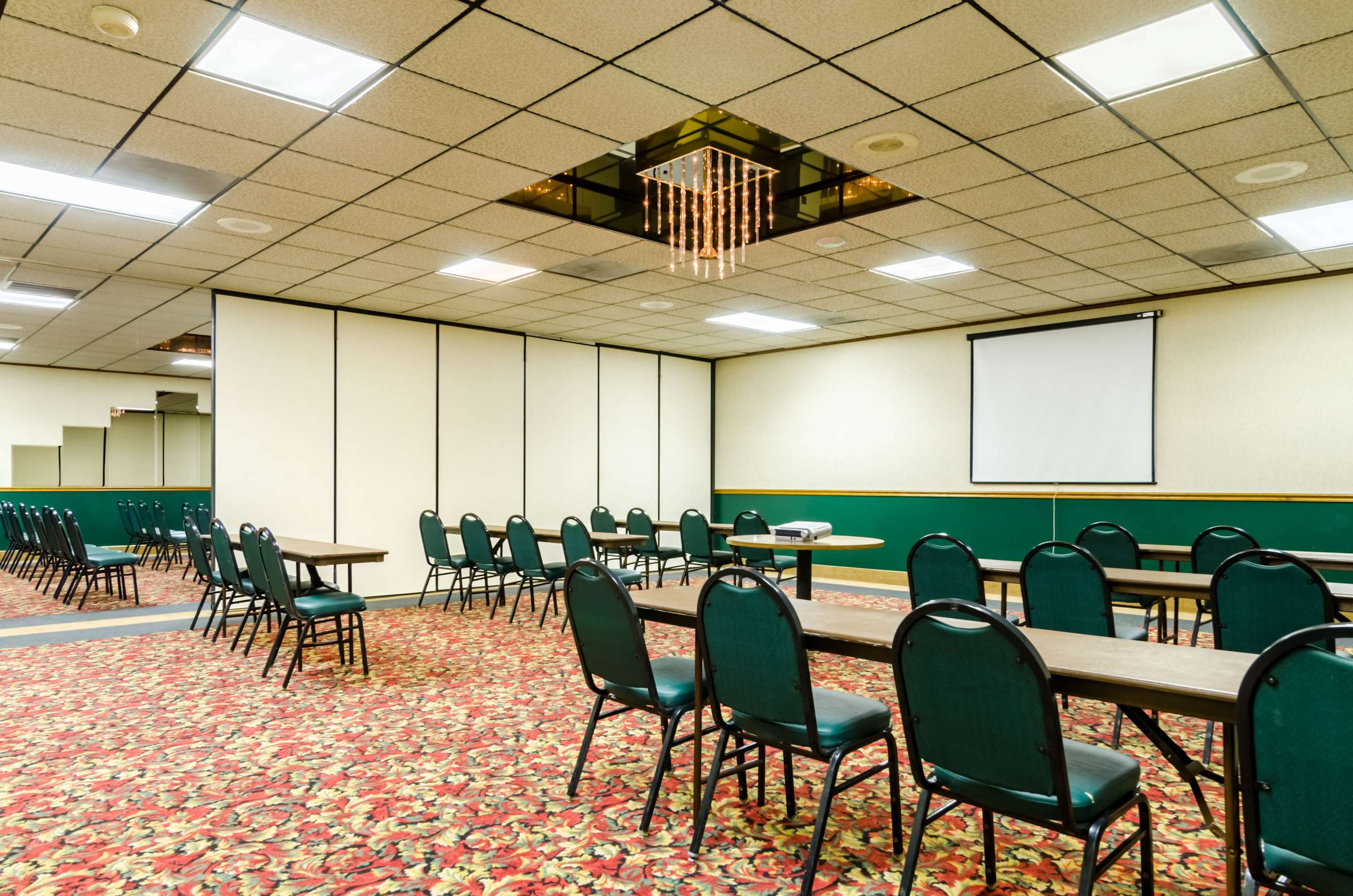 Banquet meeting room with audiovisual equipment
