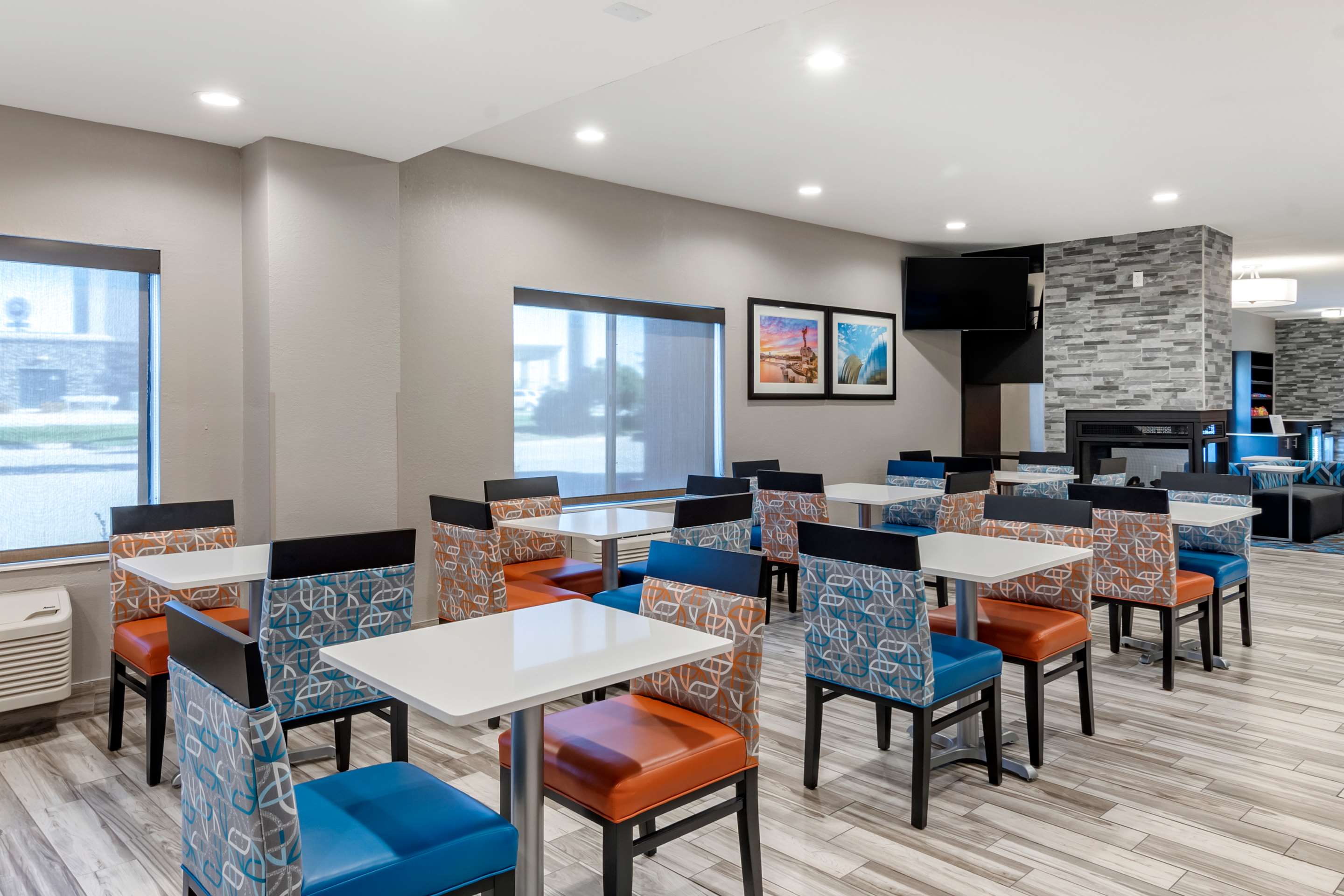 Enjoy breakfast in this seating area