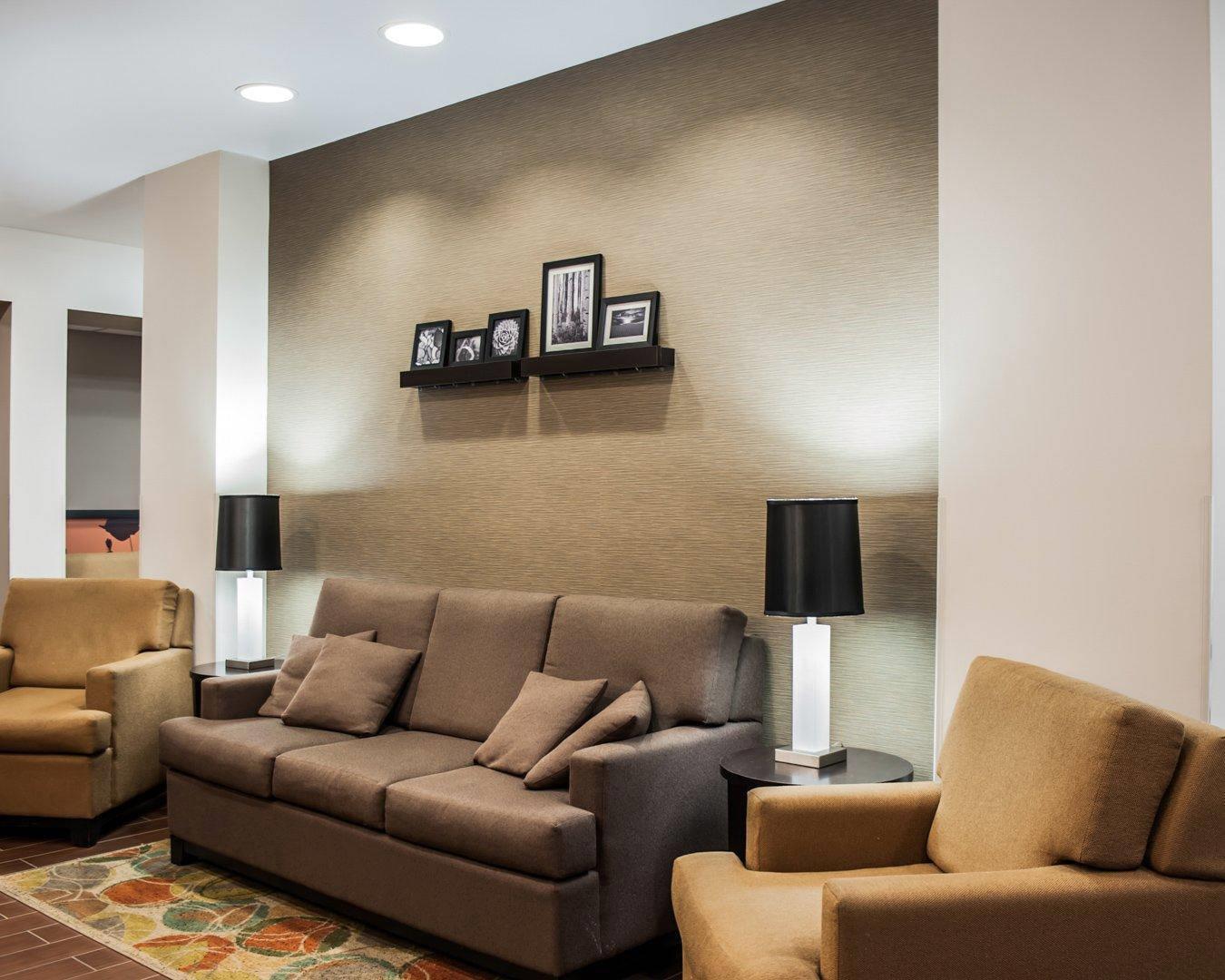 Spacious lobby with sitting area | Sleep Inn & Suites Fort Campbell