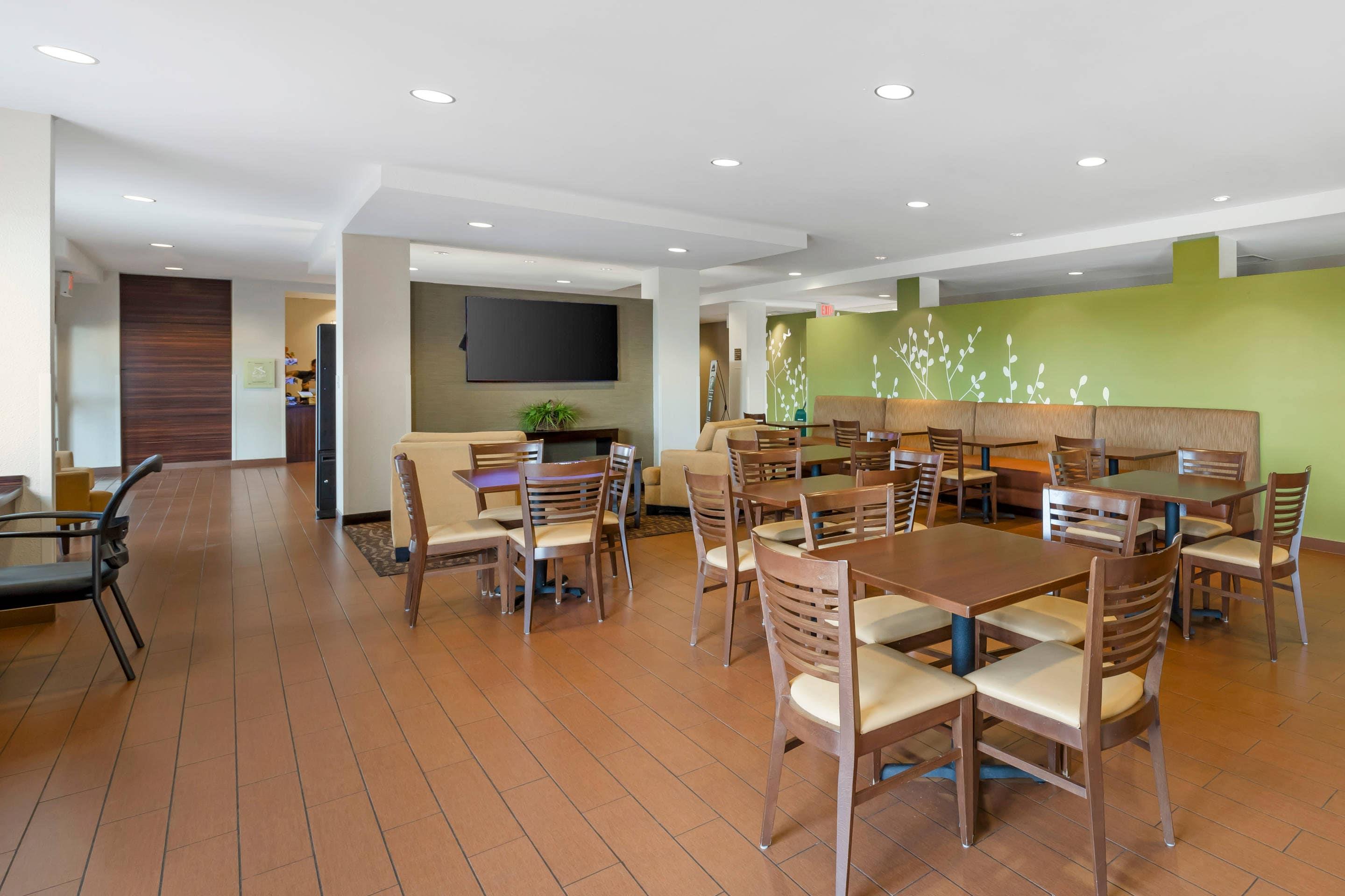 Enjoy breakfast in this seating area