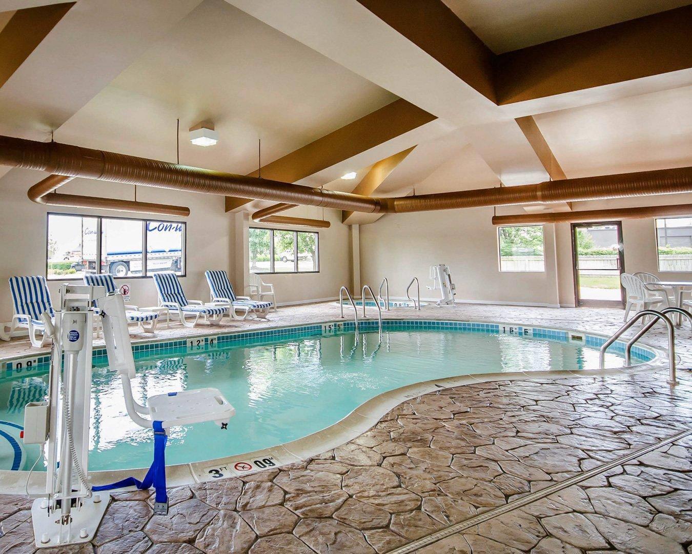 Indoor pool with hot tub