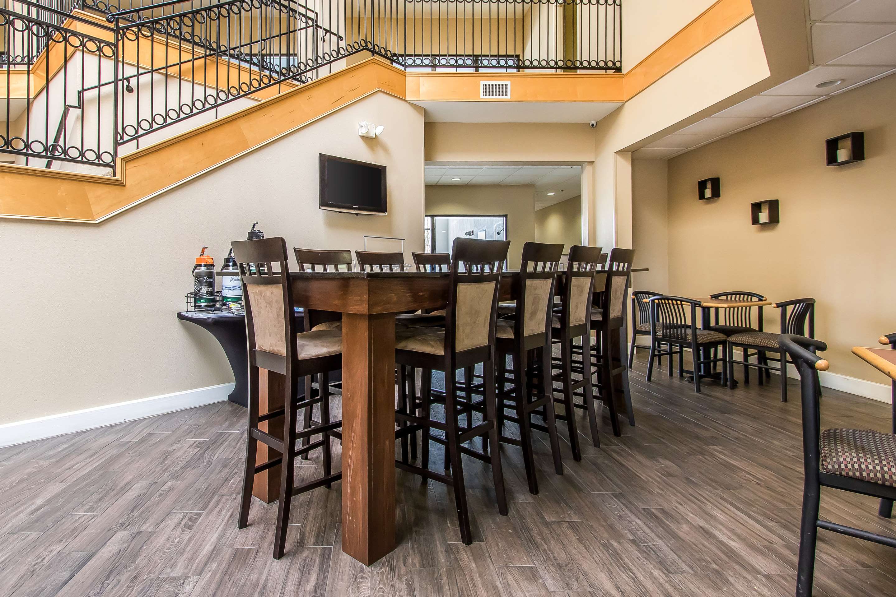 Enjoy breakfast in this seating area