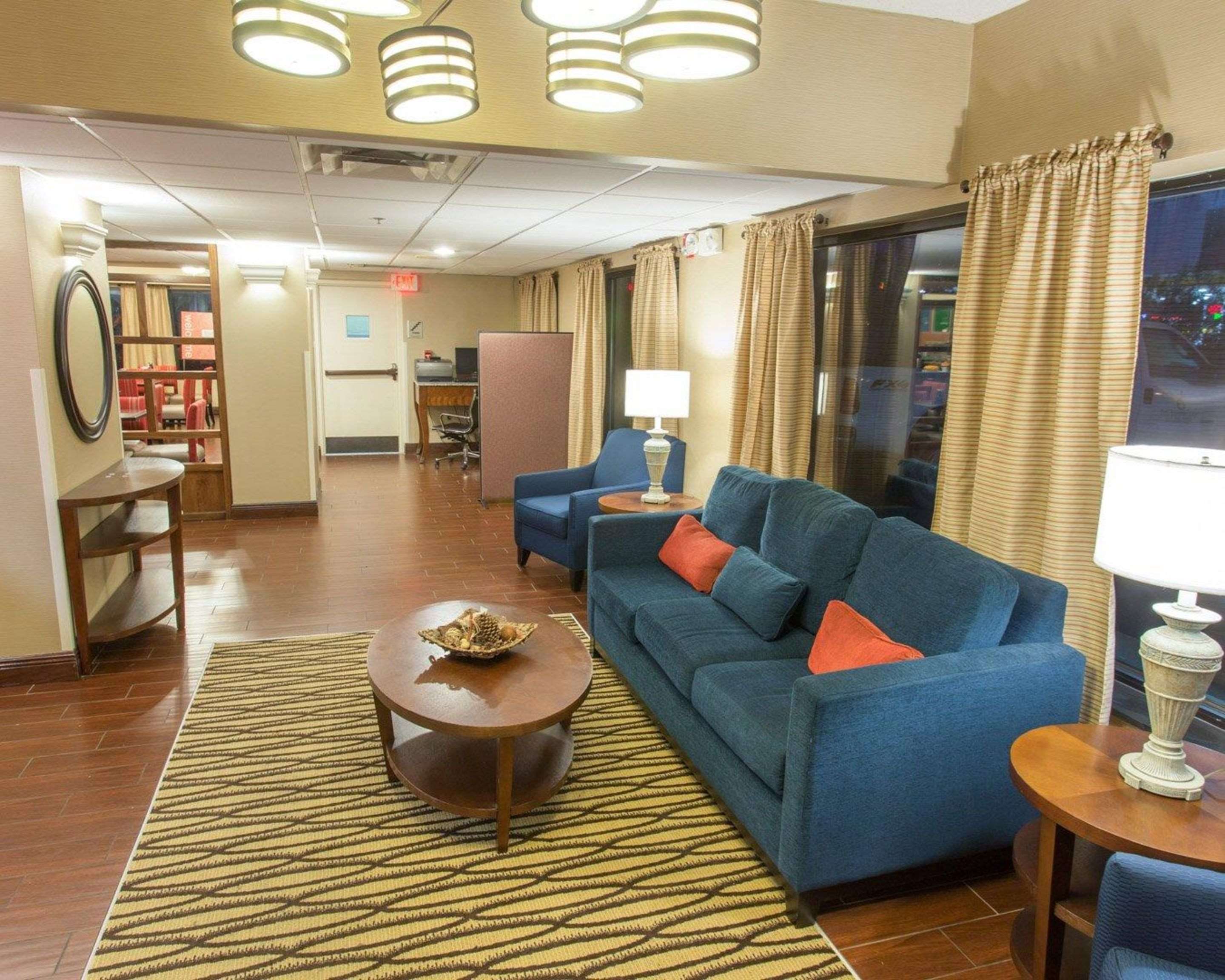 Spacious lobby with sitting area
