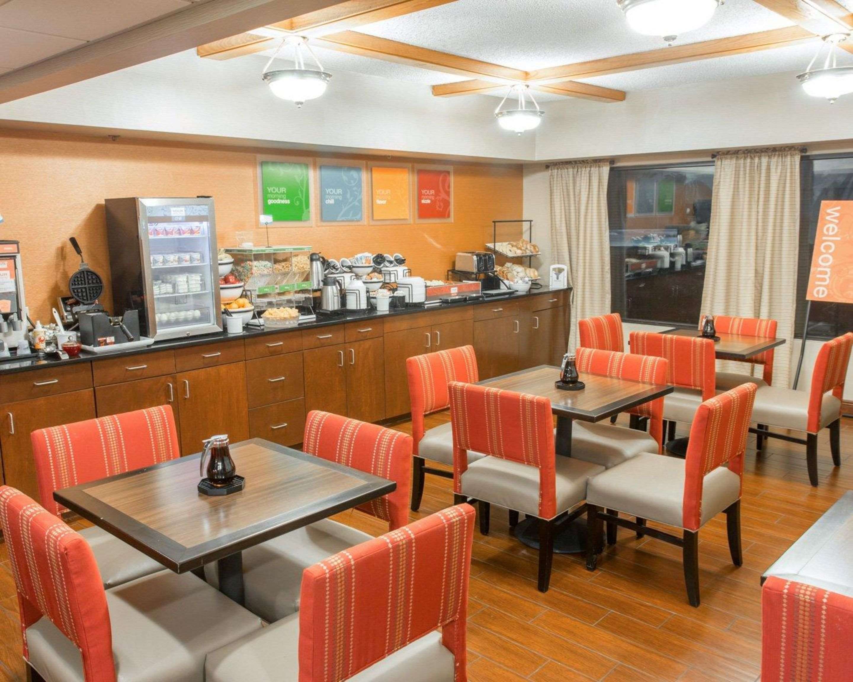 Enjoy breakfast in this seating area