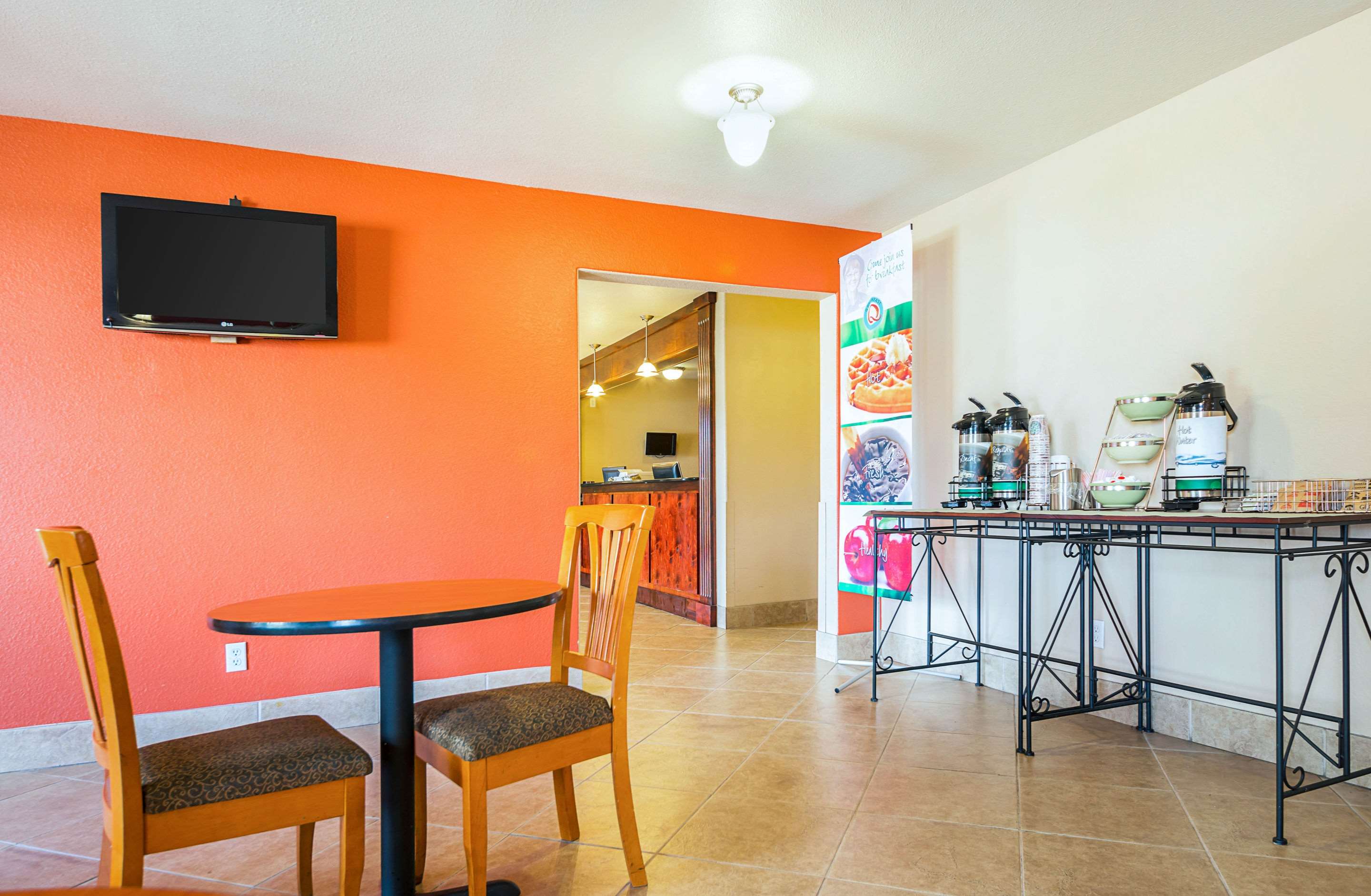 Enjoy breakfast in this seating area