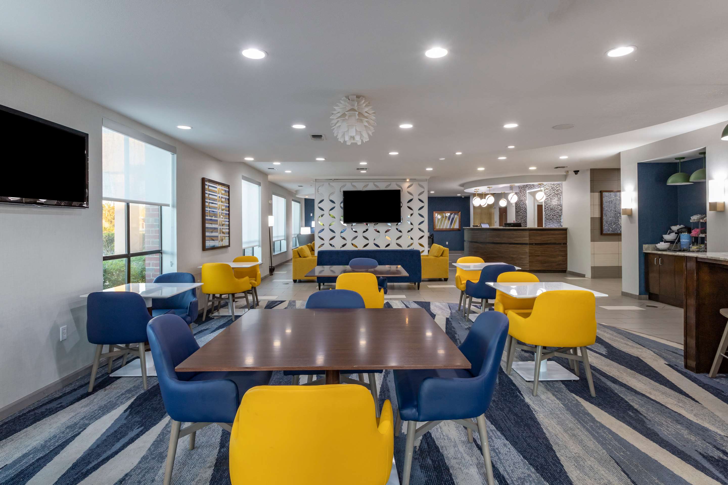 Enjoy breakfast in this seating area