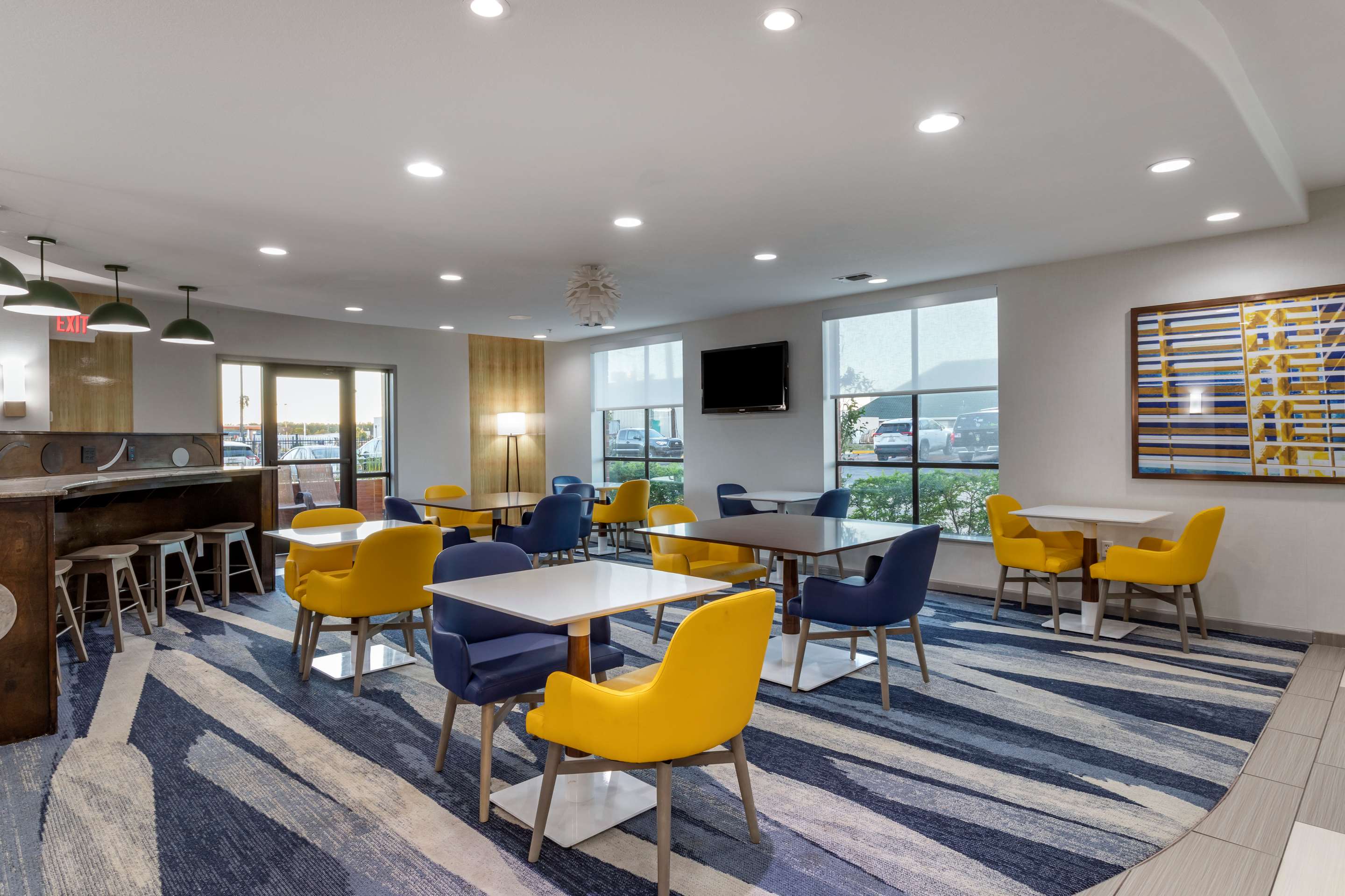 Enjoy breakfast in this seating area