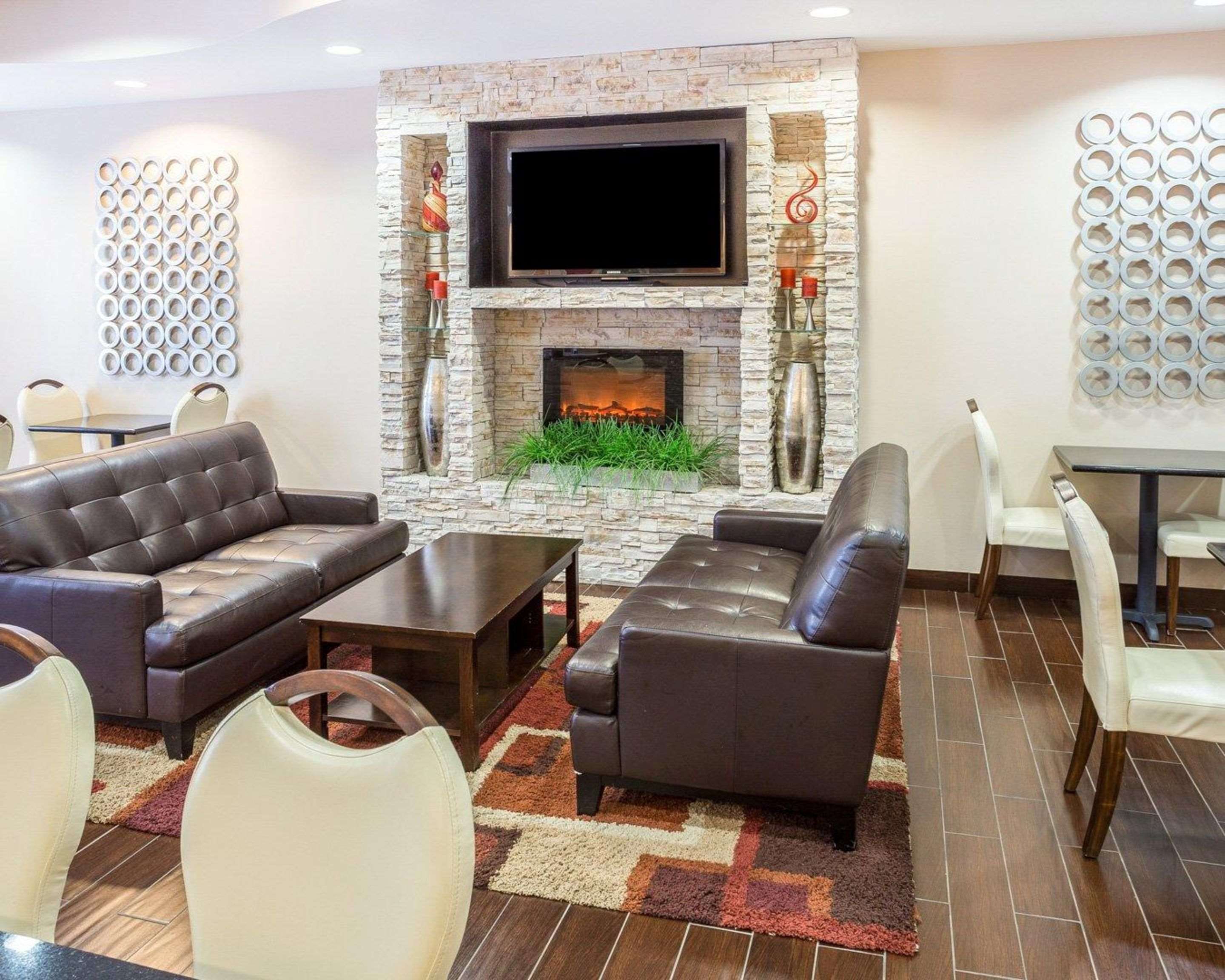 Enjoy breakfast in this seating area
