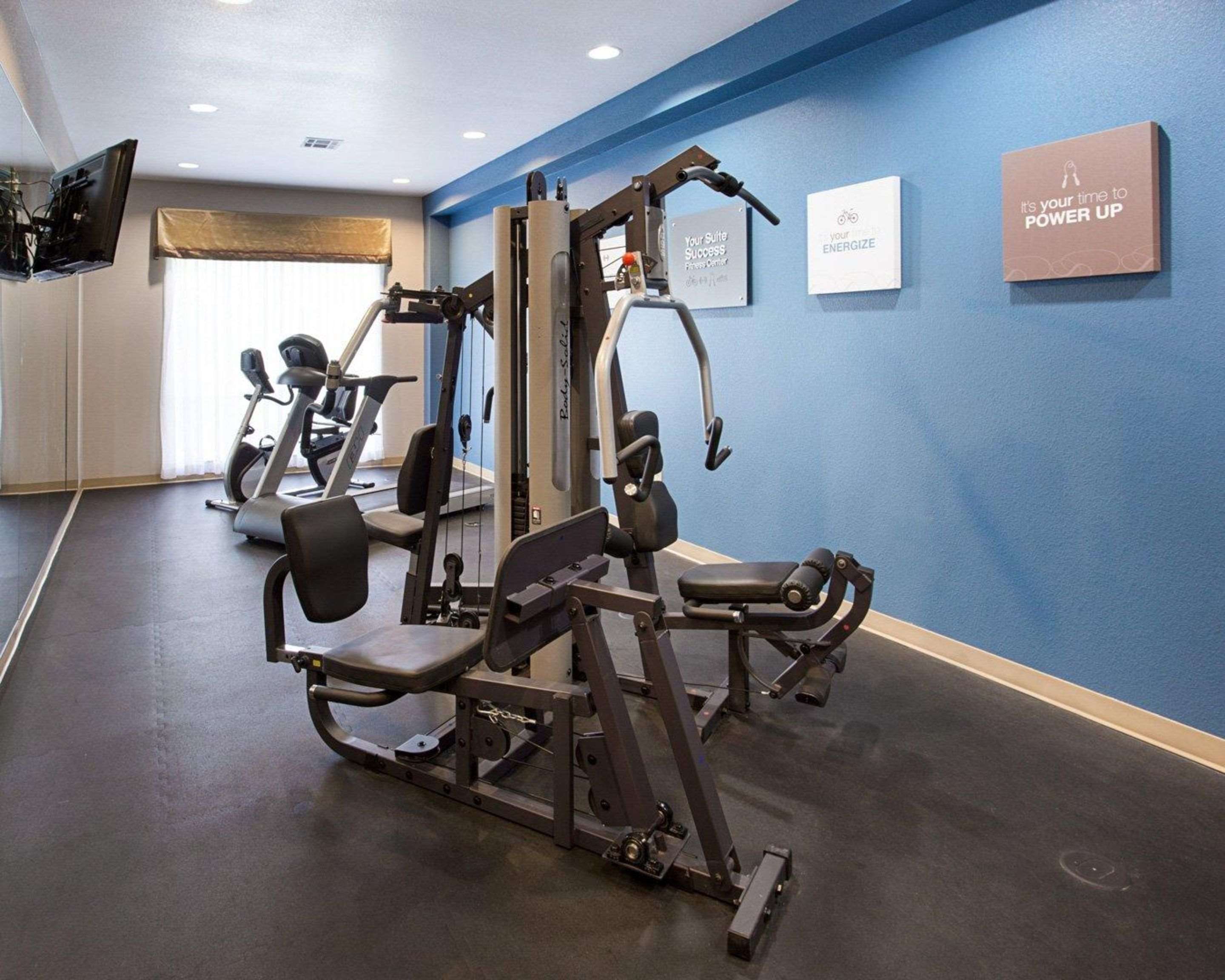 Fitness center with television
