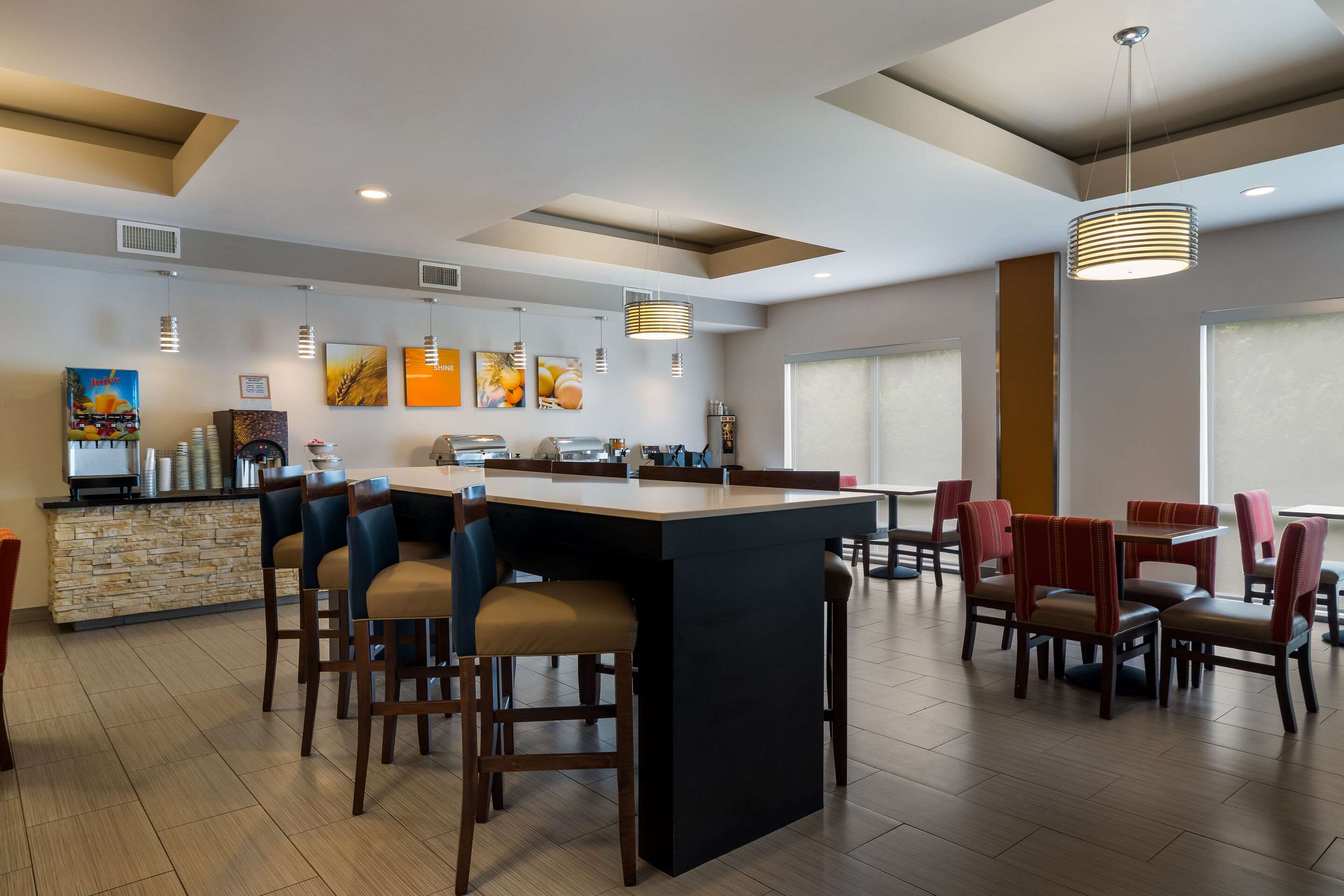 Enjoy breakfast in this seating area