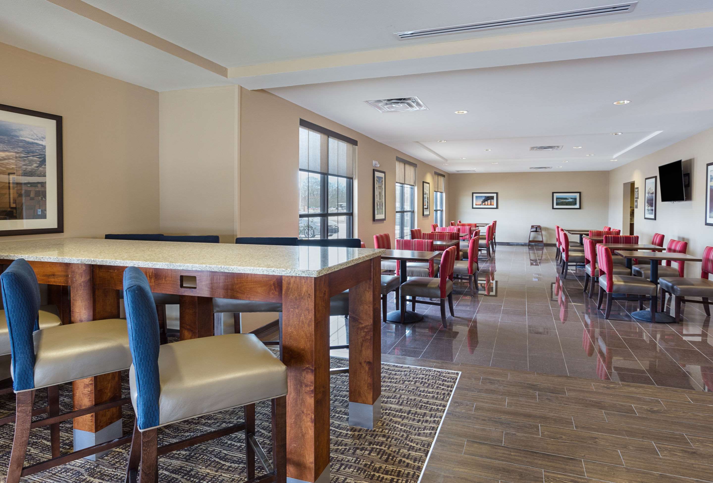 Enjoy breakfast in this seating area