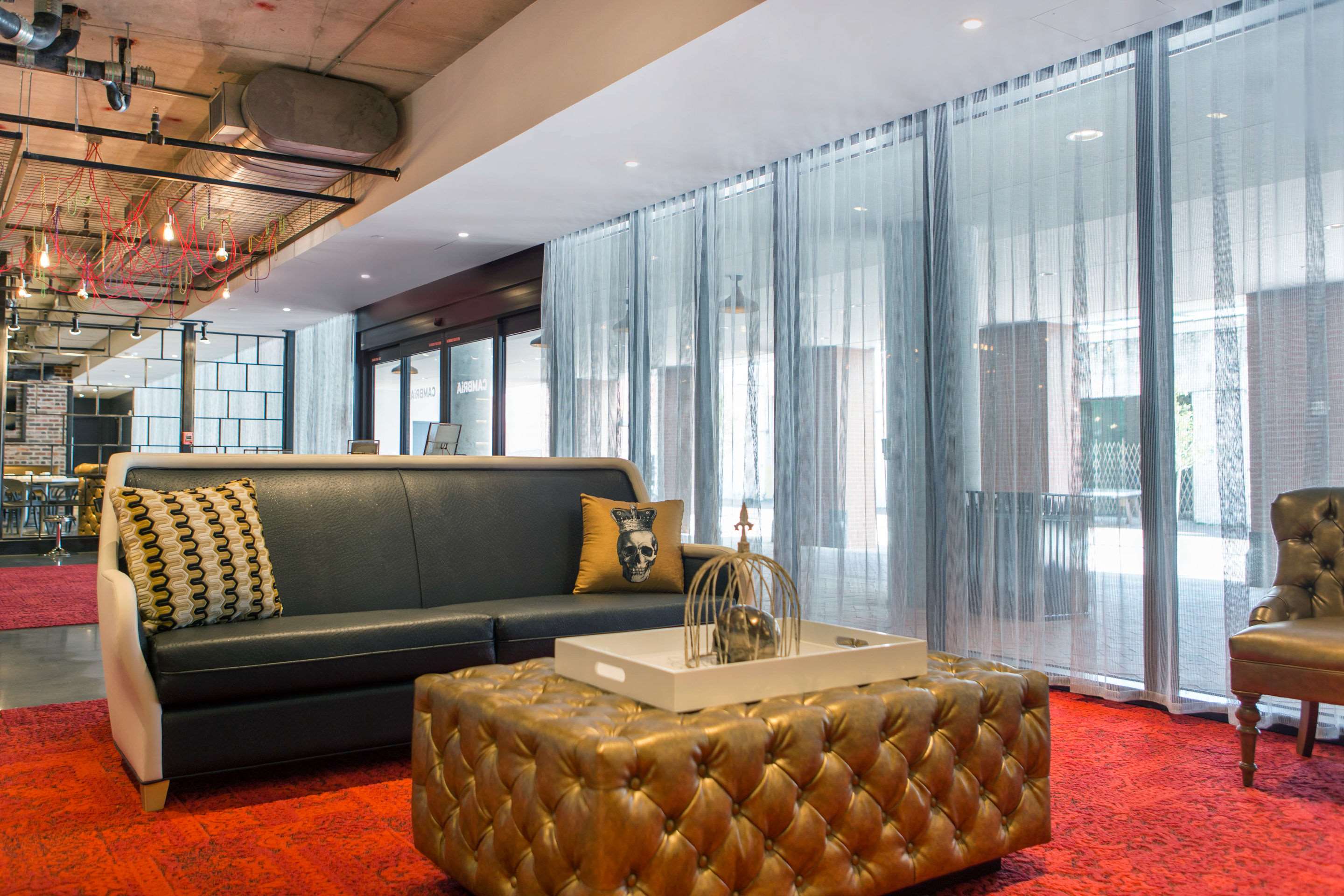 Spacious lobby with sitting area