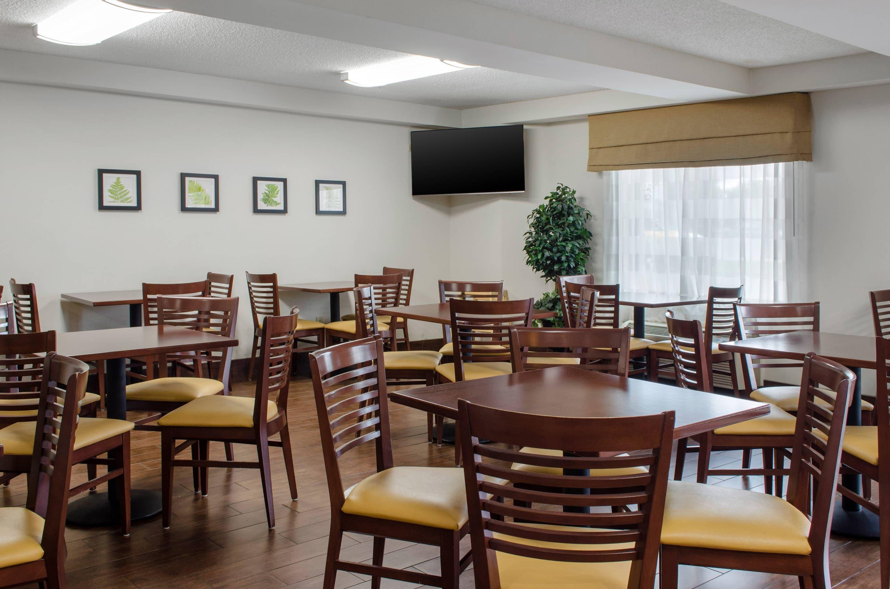 Enjoy breakfast in this seating area