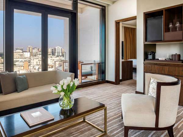 Souq Suite, 1 Bedroom with 1 King-Size Bed, Terrace with Souq Waqif Views and Living Area
